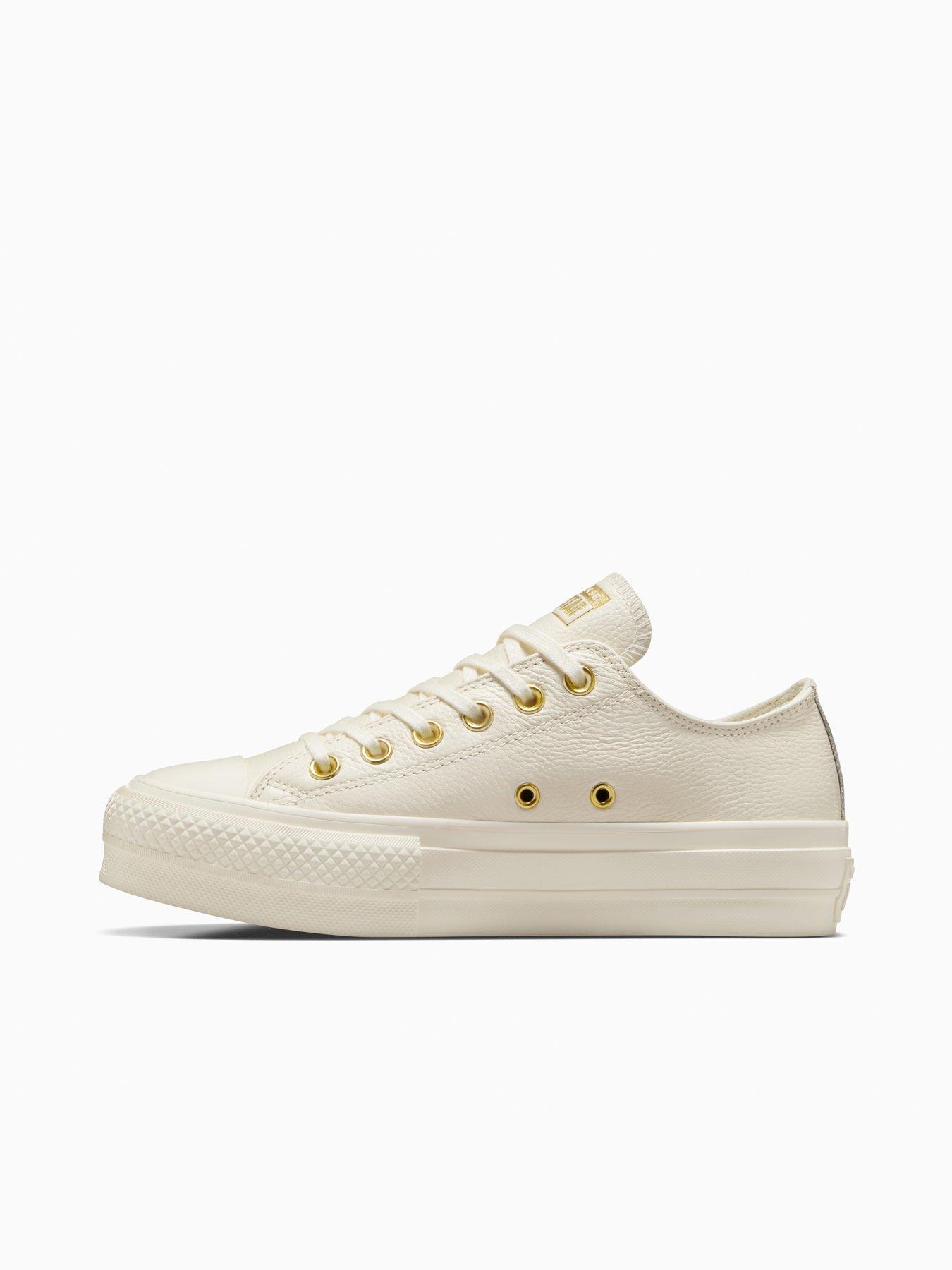 Image 6 of 8 of Converse Womens Chuck Taylor All Star Lift Leather Ox - Cream
