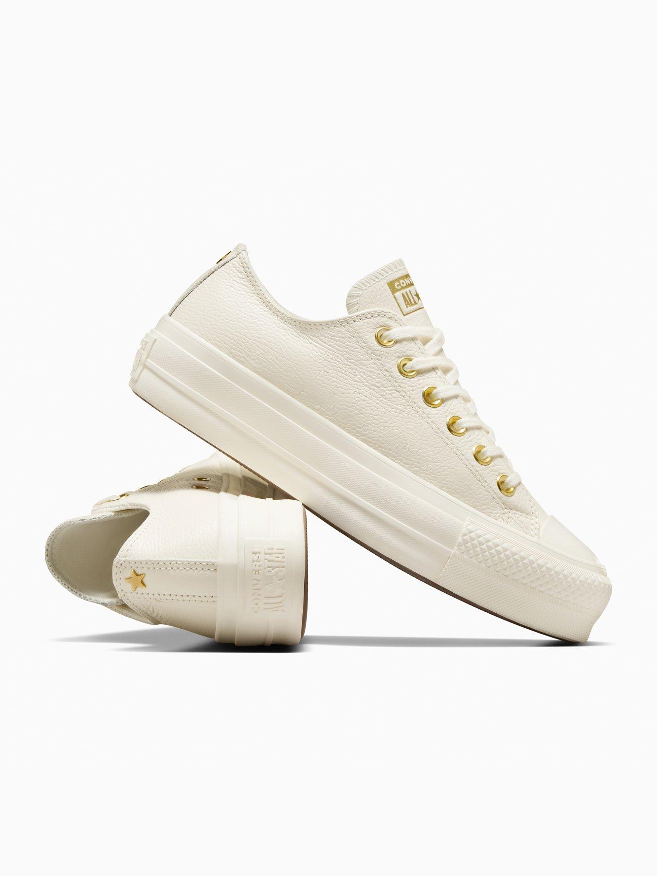 Image 7 of 8 of Converse Womens Chuck Taylor All Star Lift Leather Ox - Cream