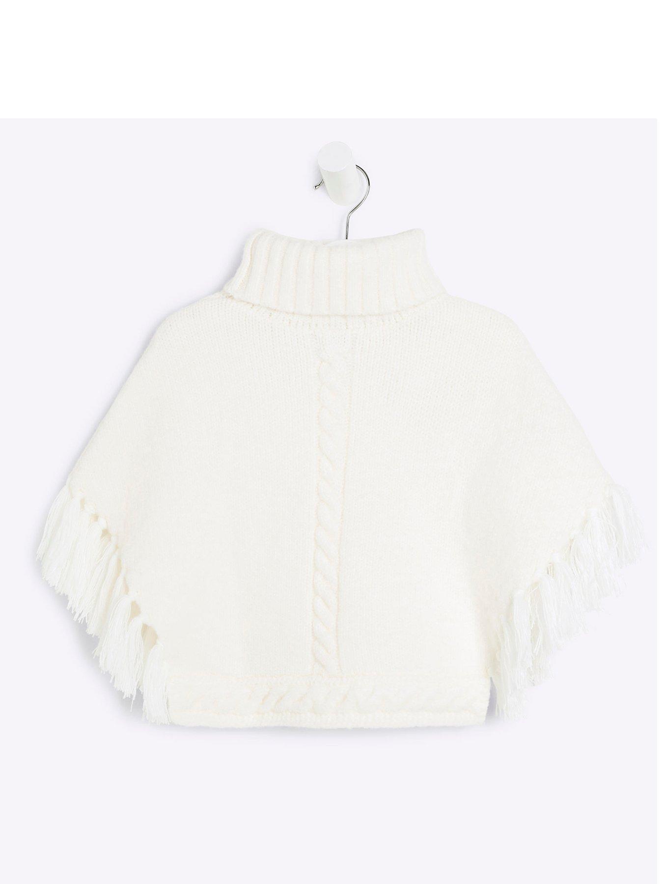 river-island-mini-mini-girls-roll-neck-knitted-poncho-creamback