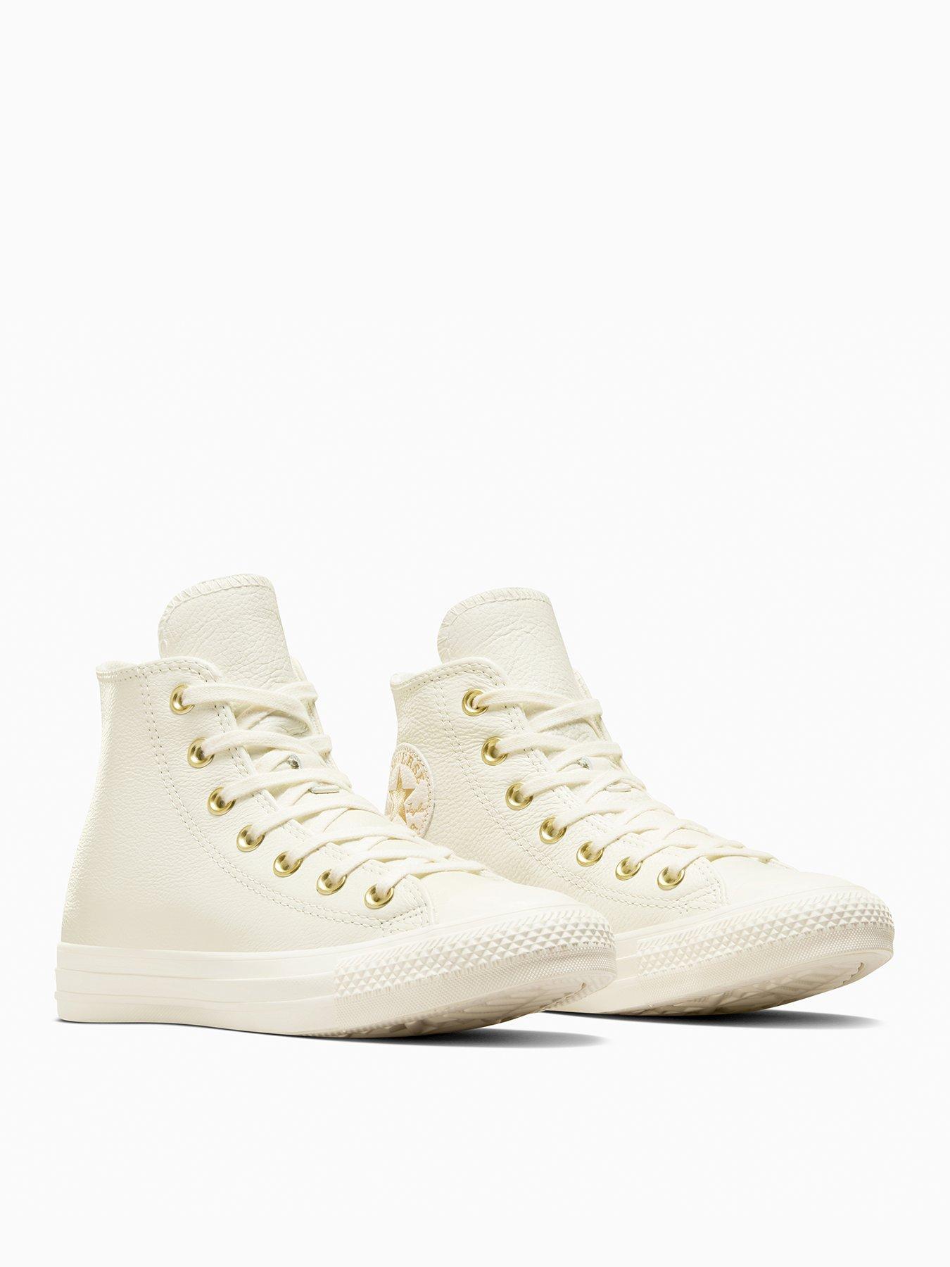 Image 2 of 7 of Converse Womens Chuck Taylor All Star Leather Hi - Egret/Light Grey