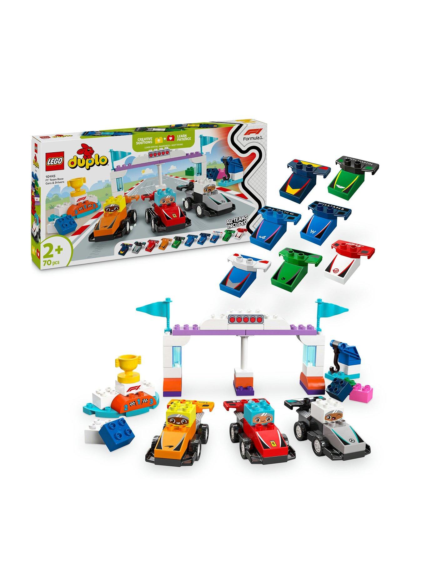 Image of LEGO Duplo F1 Team Race Cars  &  Drivers Toy Set 10445