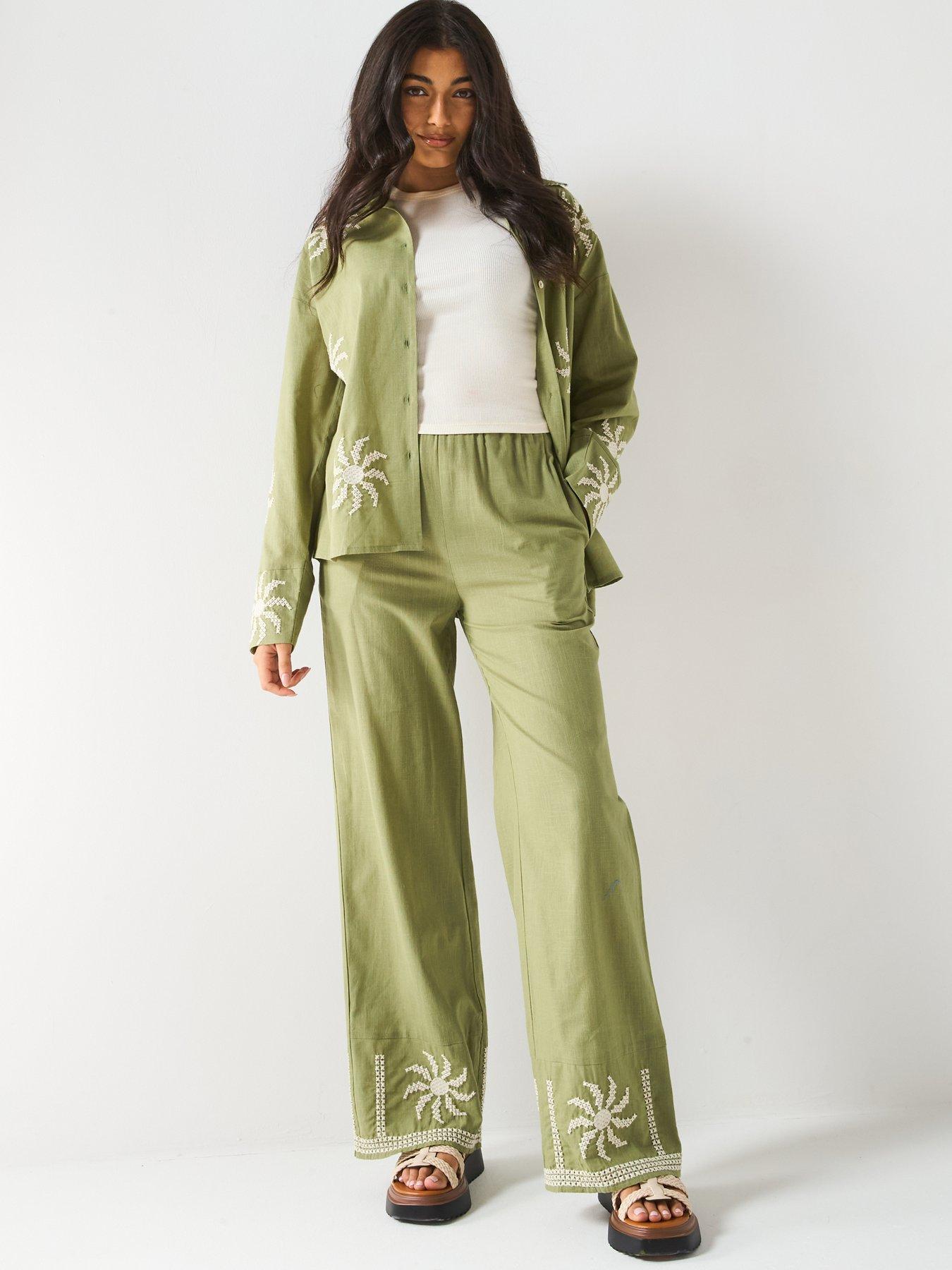 v-by-very-sun-embroidered-trouser-co-ord-greenoutfit