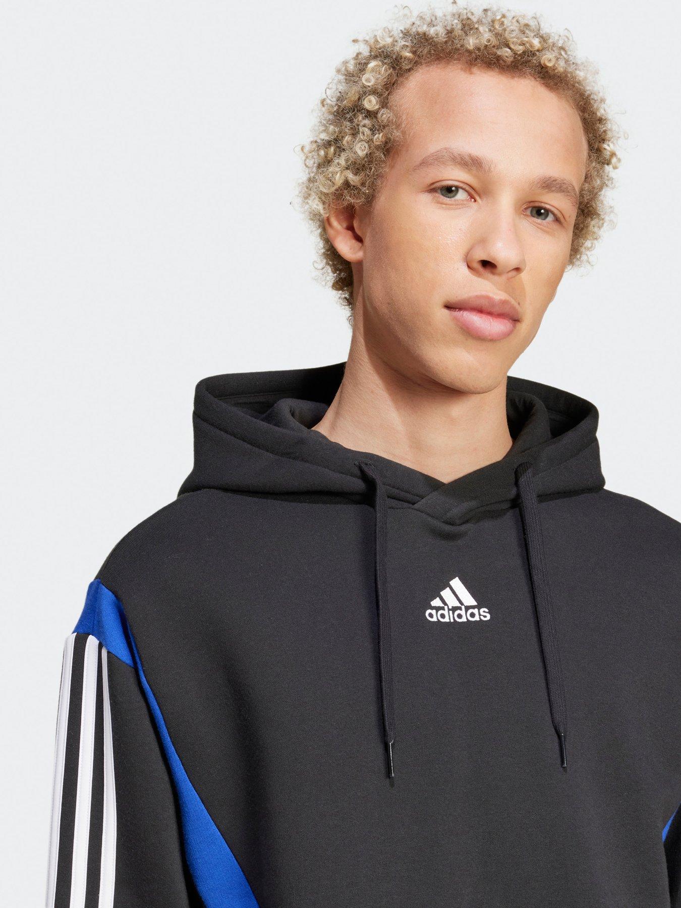 adidas-colorblock-hooded-sweatshirt-black-whiteoutfit