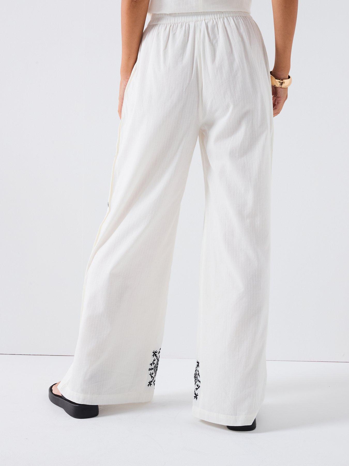 v-by-very-embroidered-button-down-trouser-co-ord-whitestillFront