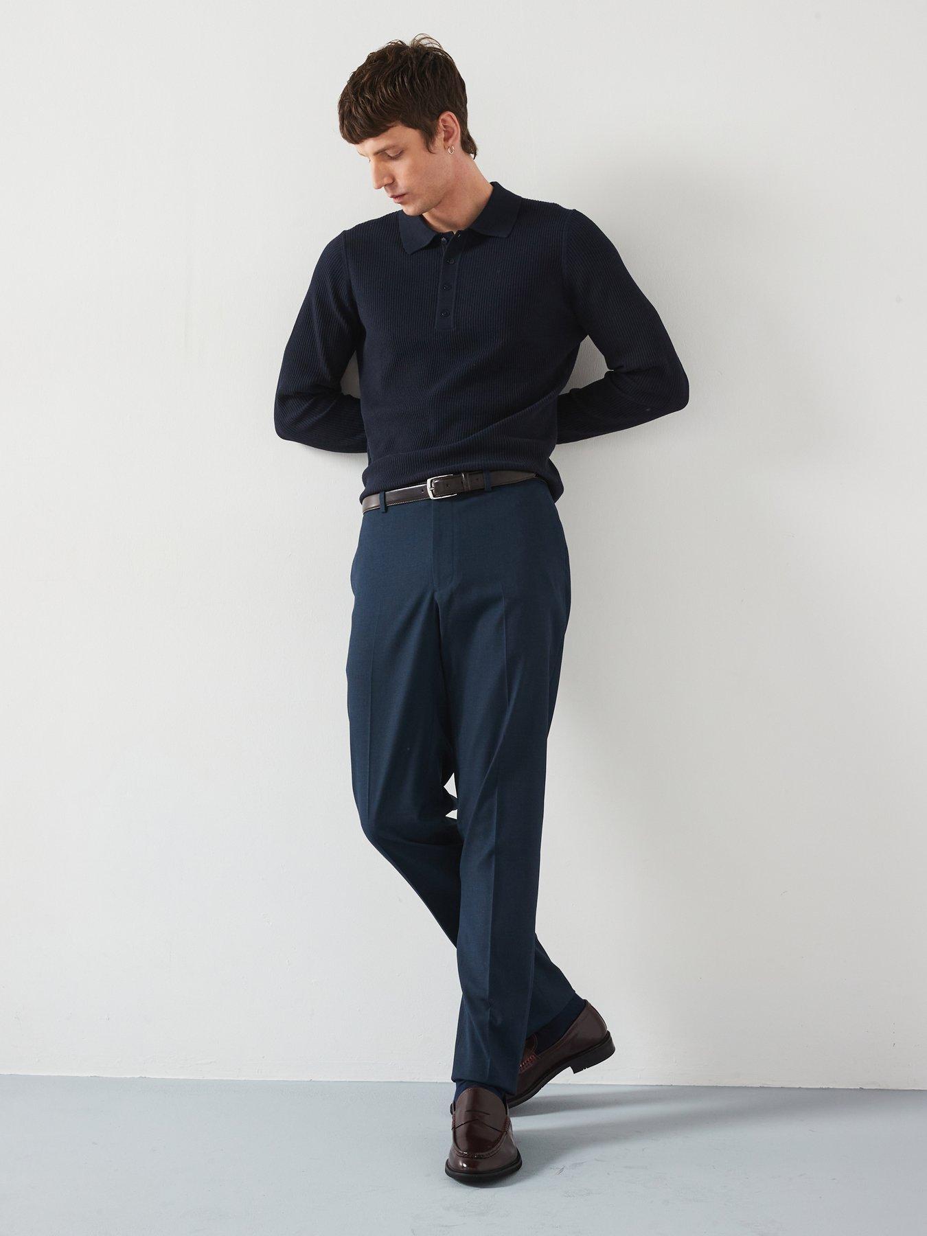 Image 5 of 6 of Mango Antiguas Long Sleeved Relaxed Fit Polo Shirt - Navy