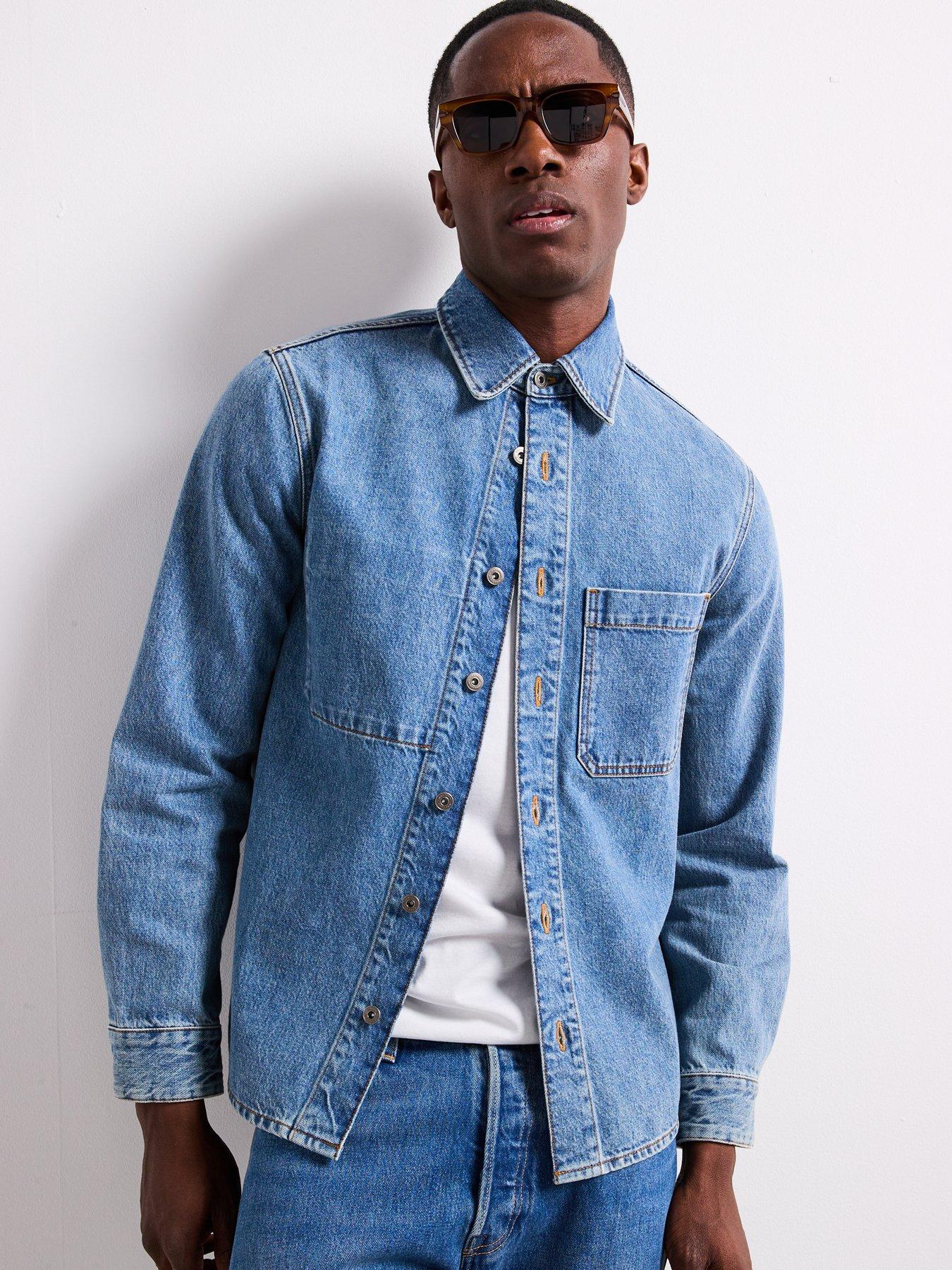Image 2 of 6 of Mango Pitch Relaxed Fit Denim Overshirt - Dark Blue