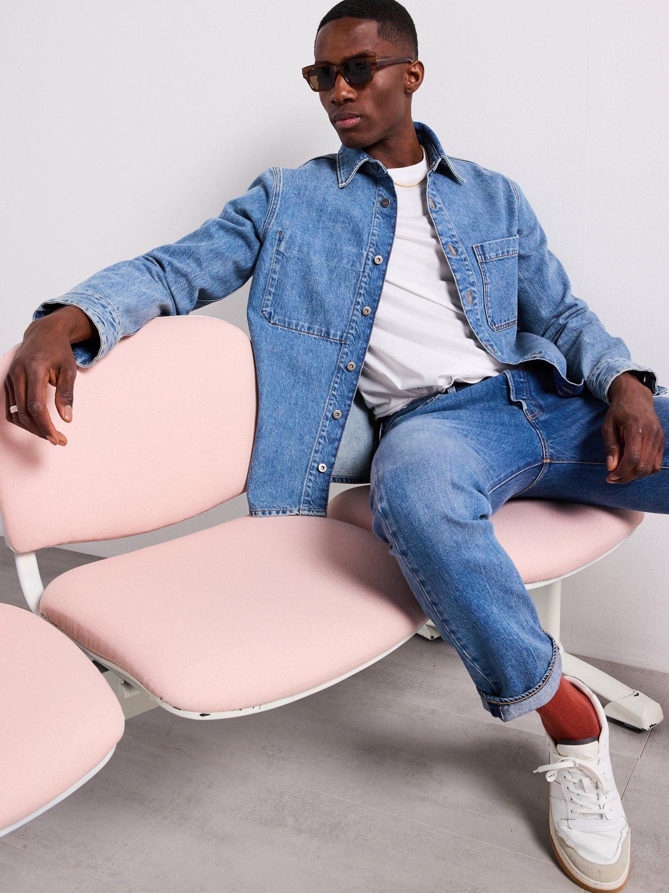 Image 6 of 6 of Mango Pitch Relaxed Fit Denim Overshirt - Dark Blue