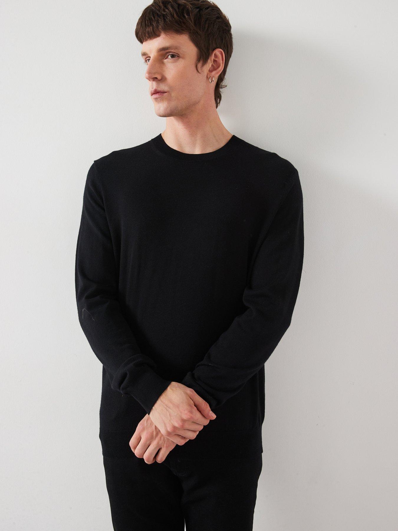 mango-mens-100-merino-wool-long-sleeve-knitted-jumper--black