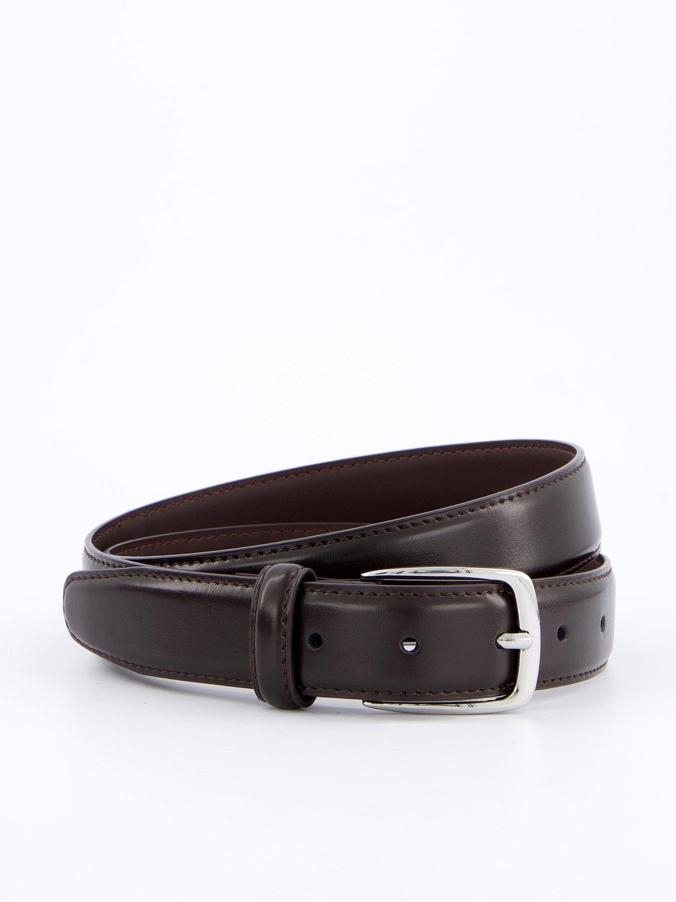Image 1 of 4 of Mango Basico Leather Belt - Brown