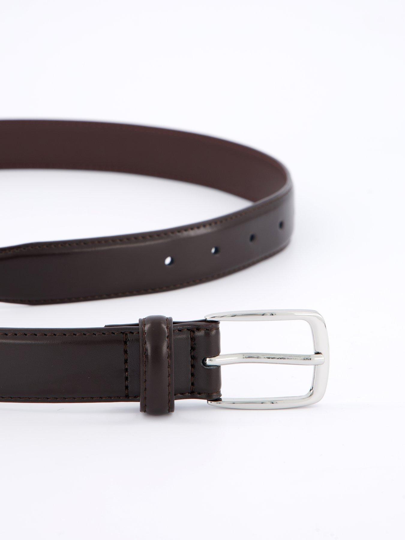 Image 3 of 4 of Mango Basico Leather Belt - Brown