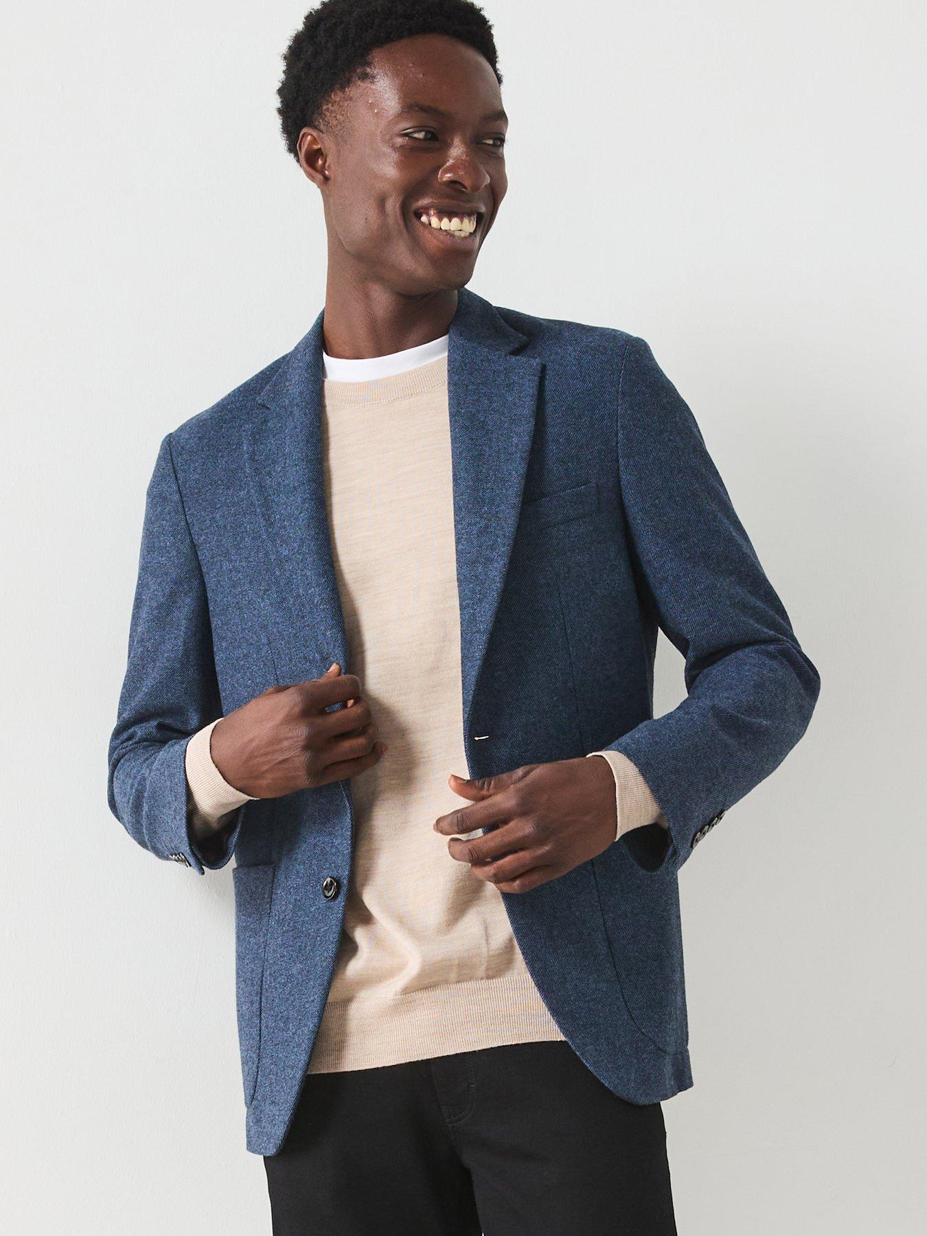 Image 1 of 6 of Mango Molina Smart Regular Fit Blazer - Dark Blue