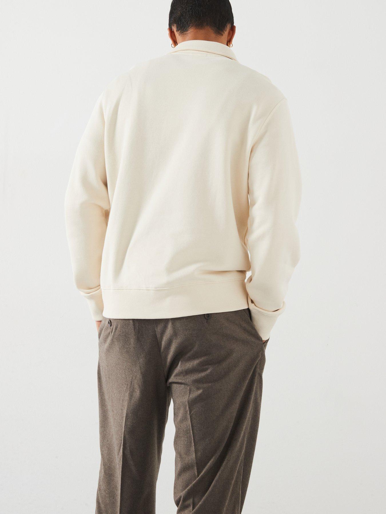 mango-bola-long-sleeved-collared-polo-neck-sweatshirt-creamstillFront