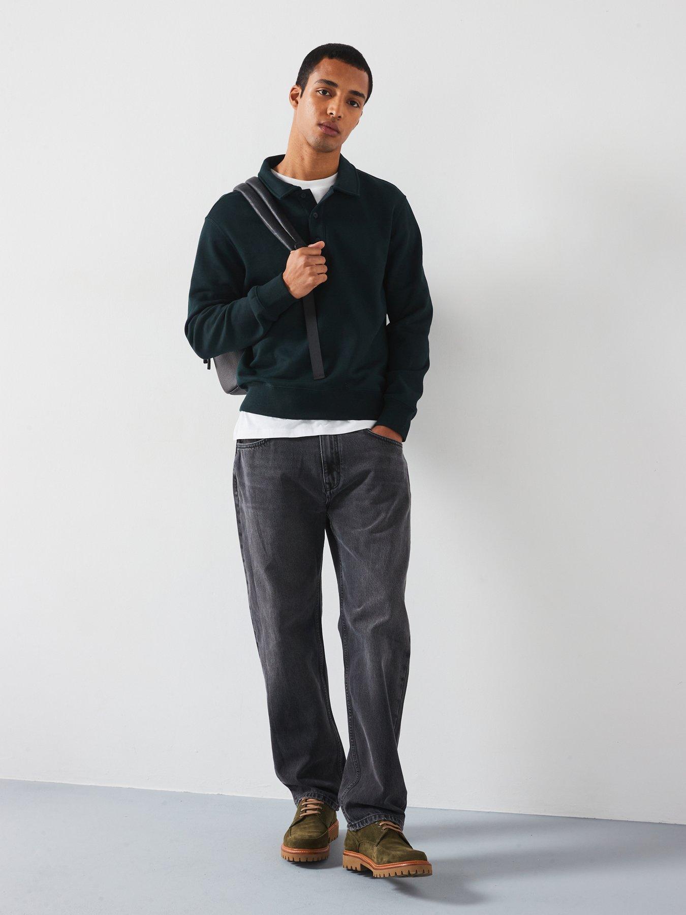 mango-bola-long-sleeved-collared-polo-neck-sweatshirt-greenback