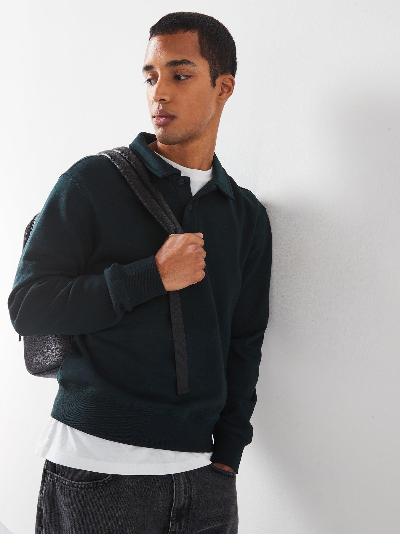 mango-bola-long-sleeved-collared-polo-neck-sweatshirt-greenoutfit