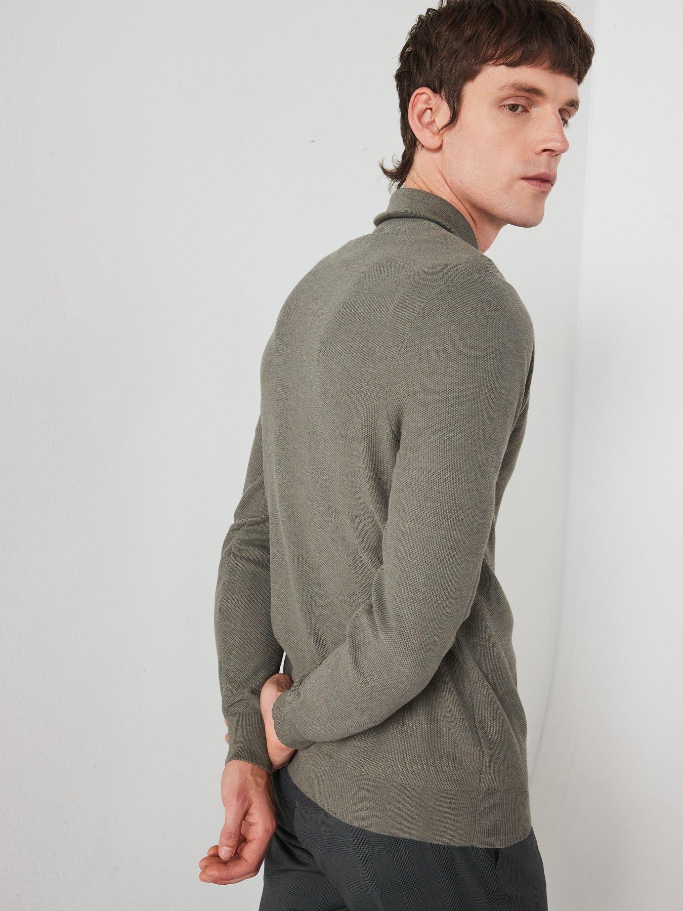 Image 2 of 6 of Mango Tenp Smart Long Sleeved Smart Knitted Jumper - Khaki