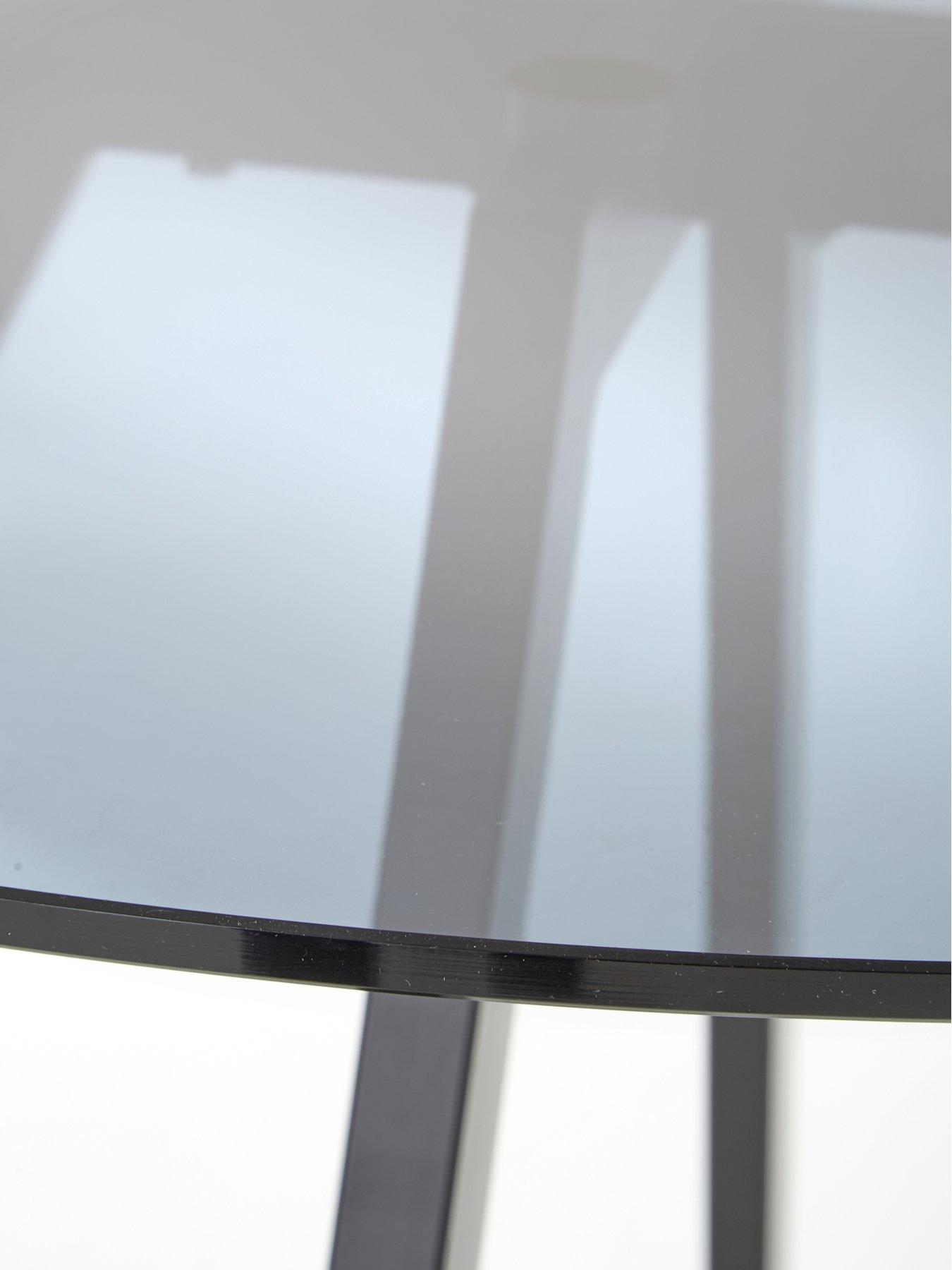 Image 6 of 7 of The Very Collection Marlow 110&nbsp;cm Black Round Dining Table + 4 Marlow Dusty Blue Chairs