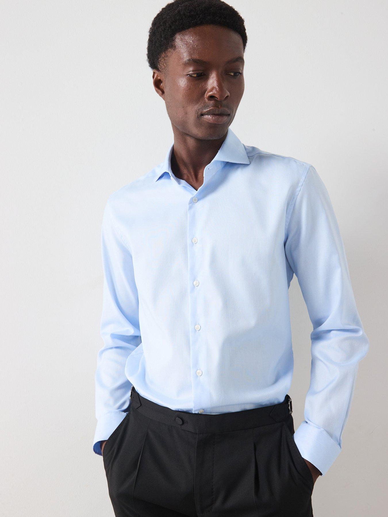 undefined Emporda Long Sleeved Formal Fit Shirt - Light Blue