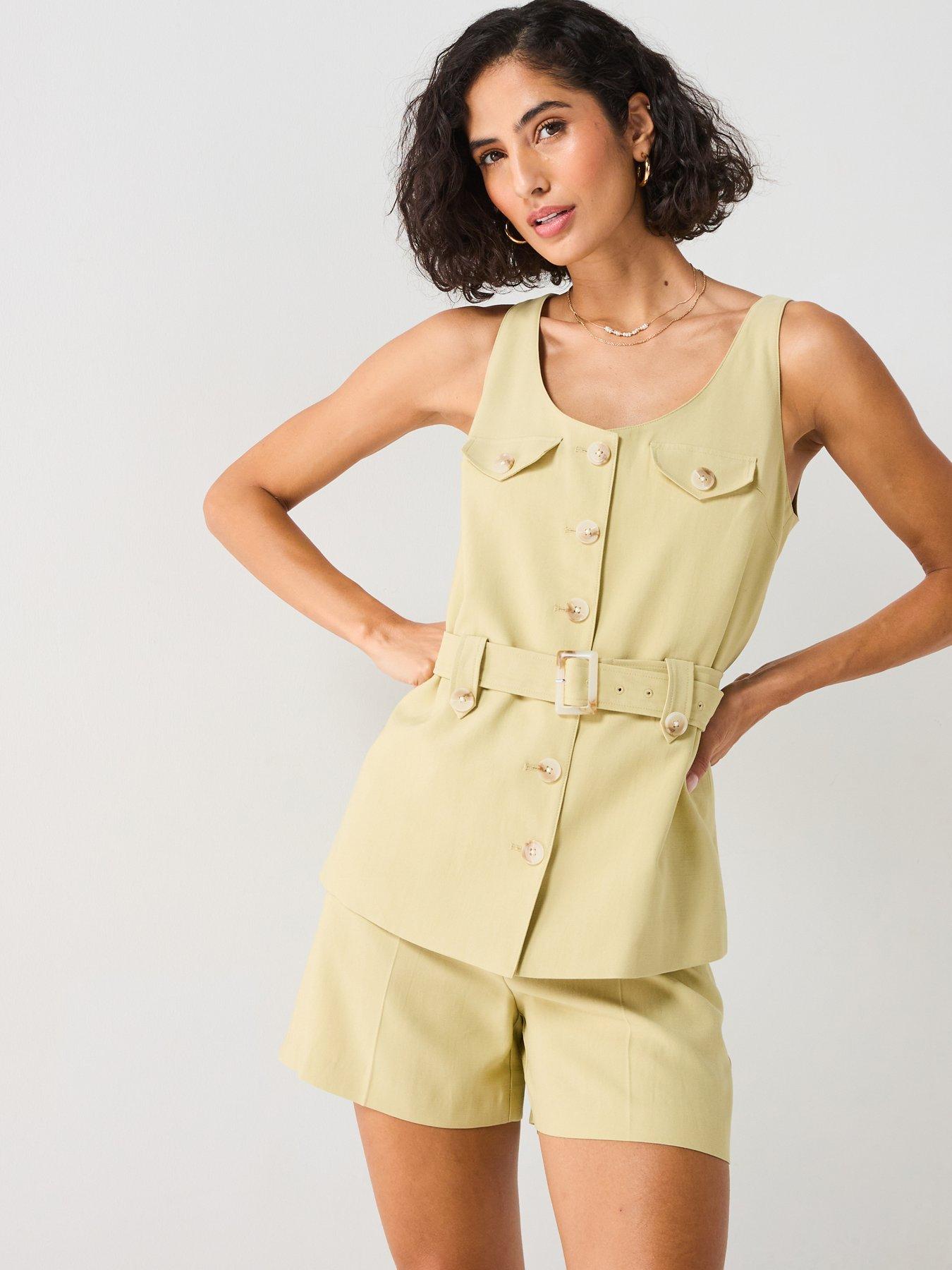 Image of V by Very Utility Waistcoat - Green