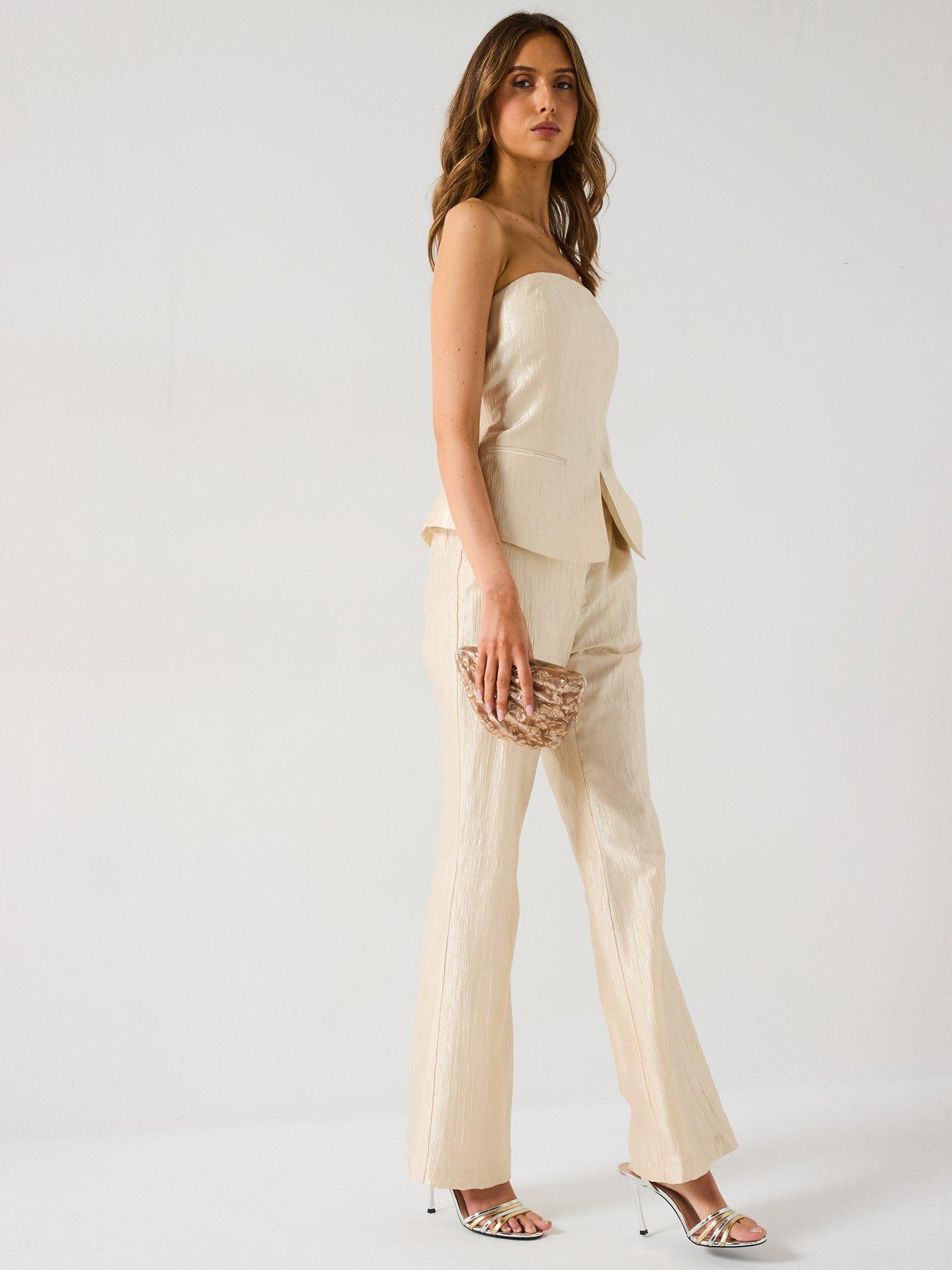 Image 6 of 6 of V by Very Kick Flare Trousers - Metallic