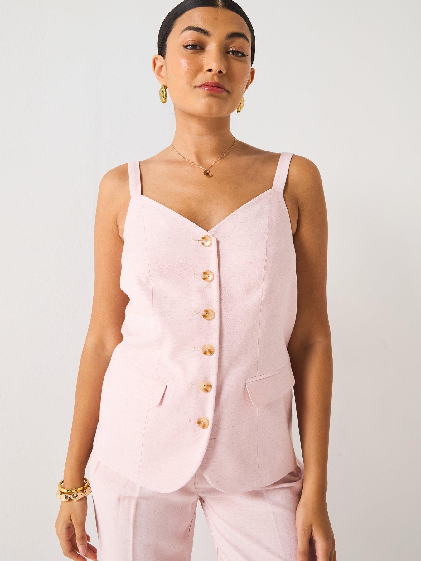 V by Very Scoop Waistcoat - Pink