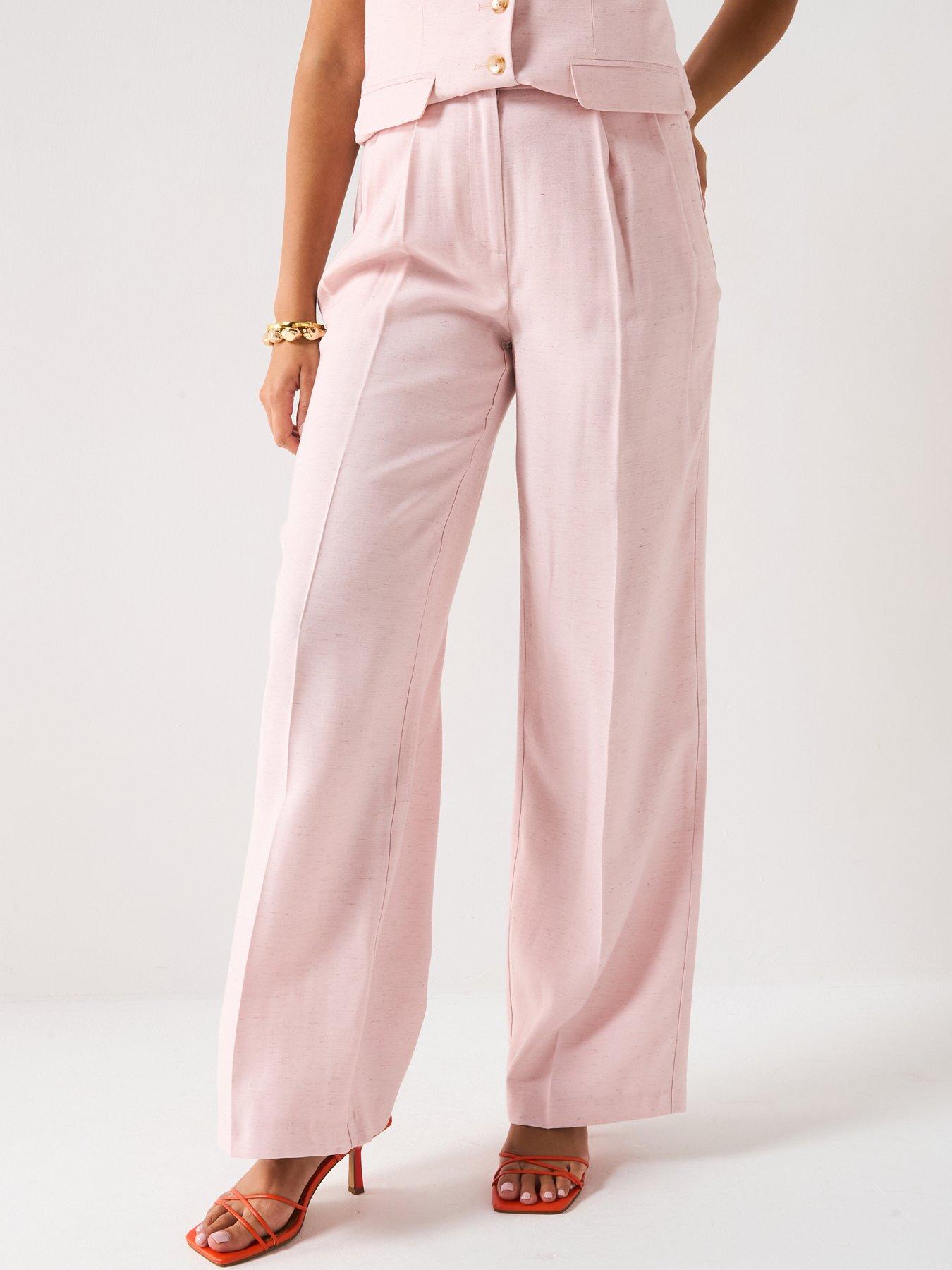 Image of V by Very Wide Leg Trousers - Pink