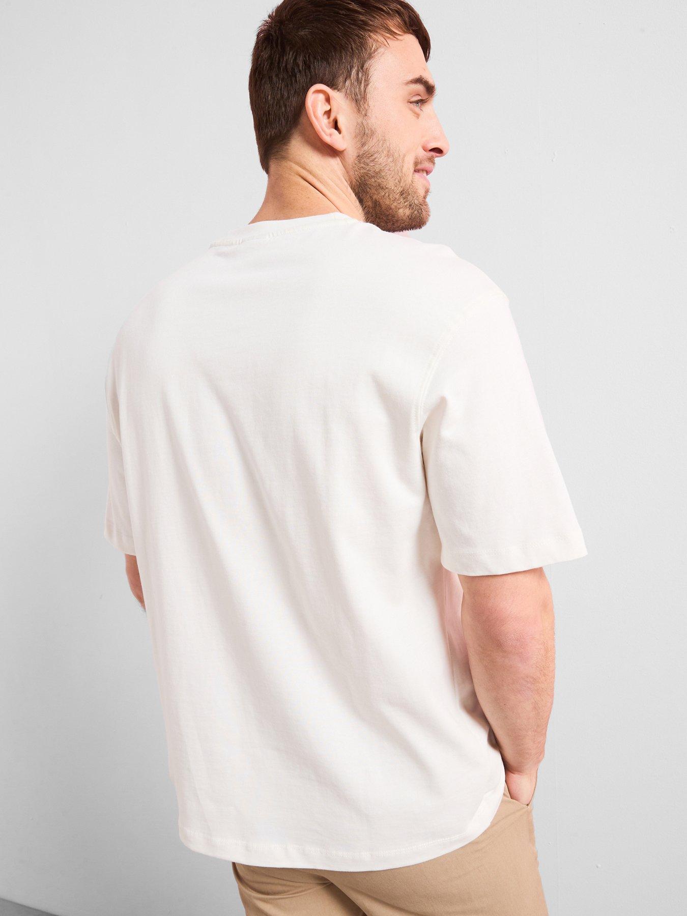 Image 3 of 6 of Mango Man Anouk Short Sleeved Relaxed Heavy Weight T-Shirt - White