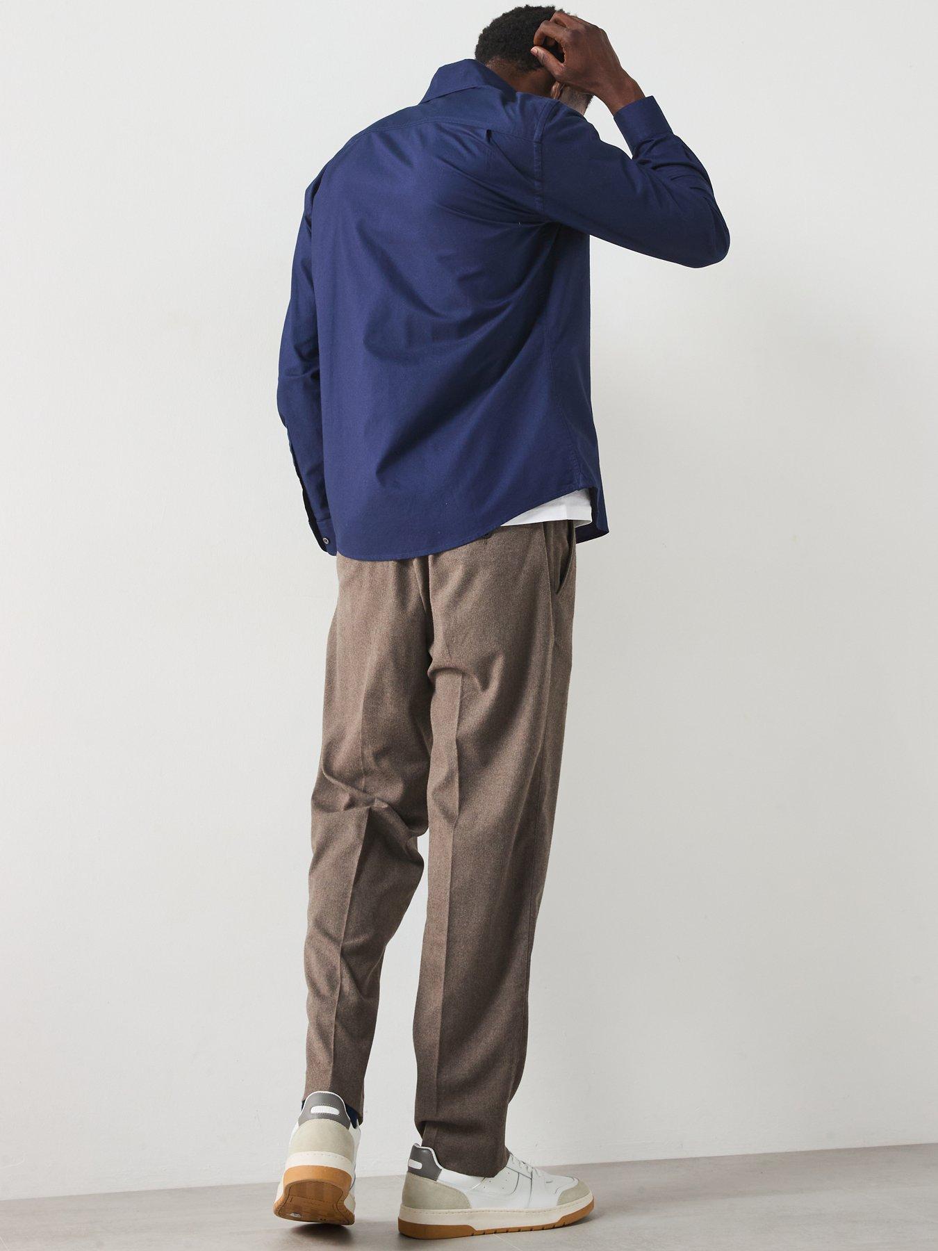 Image 2 of 6 of Mango Oxford Long Sleeved Relaxed Fit Shirt - Dark Blue
