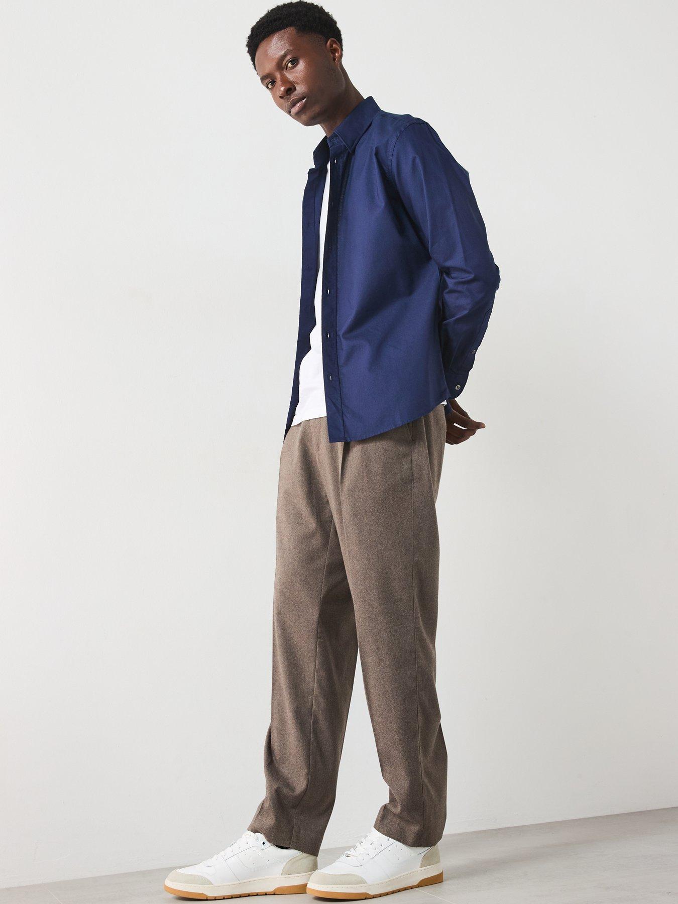 Image 3 of 6 of Mango Oxford Long Sleeved Relaxed Fit Shirt - Dark Blue