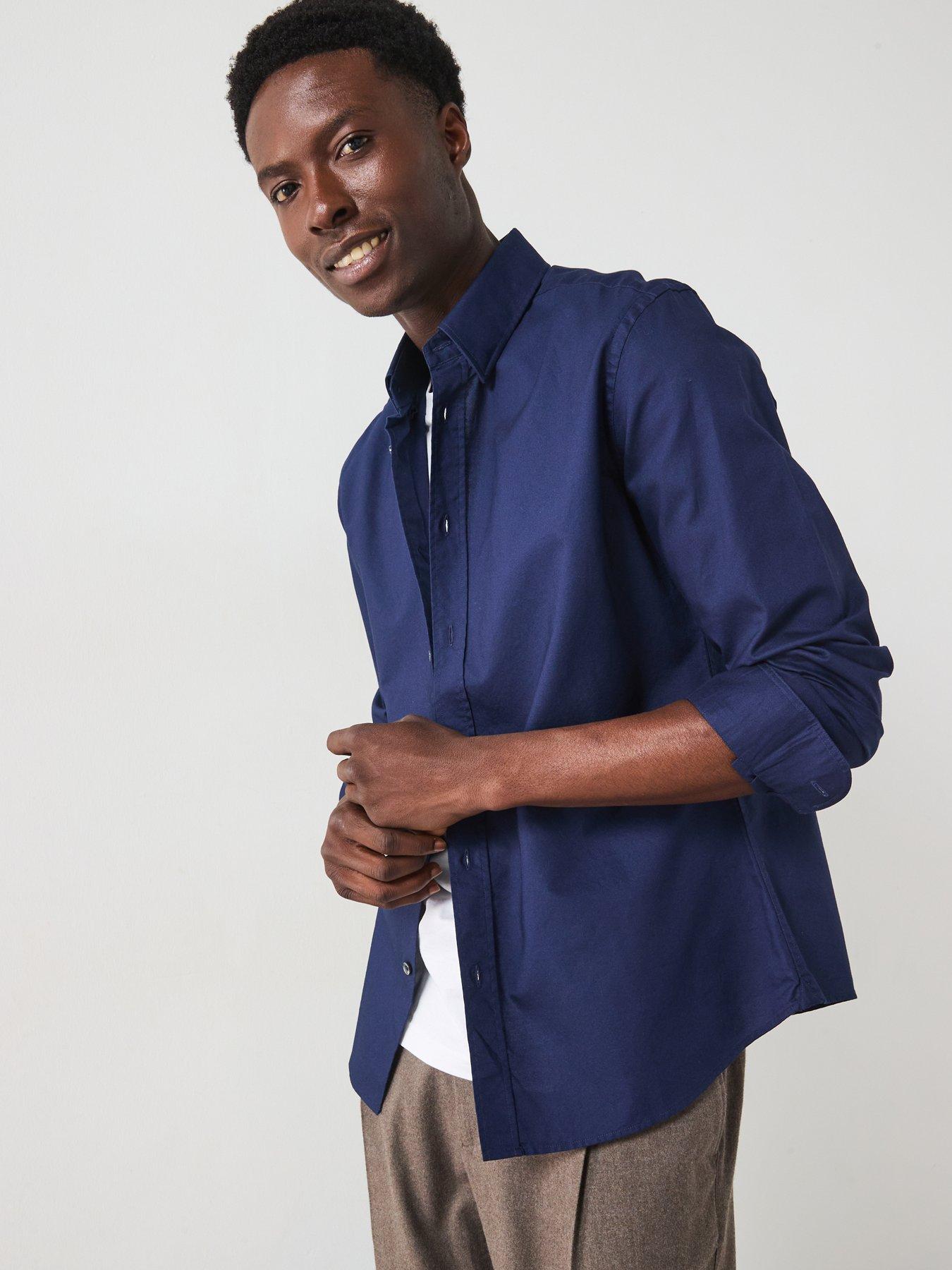 Image 4 of 6 of Mango Oxford Long Sleeved Relaxed Fit Shirt - Dark Blue