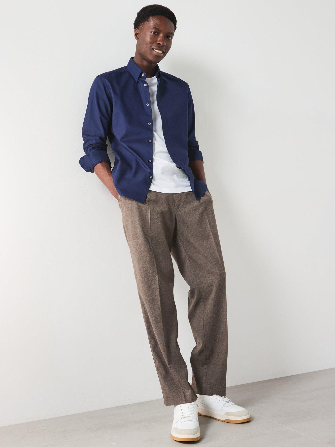 Image 5 of 6 of Mango Oxford Long Sleeved Relaxed Fit Shirt - Dark Blue