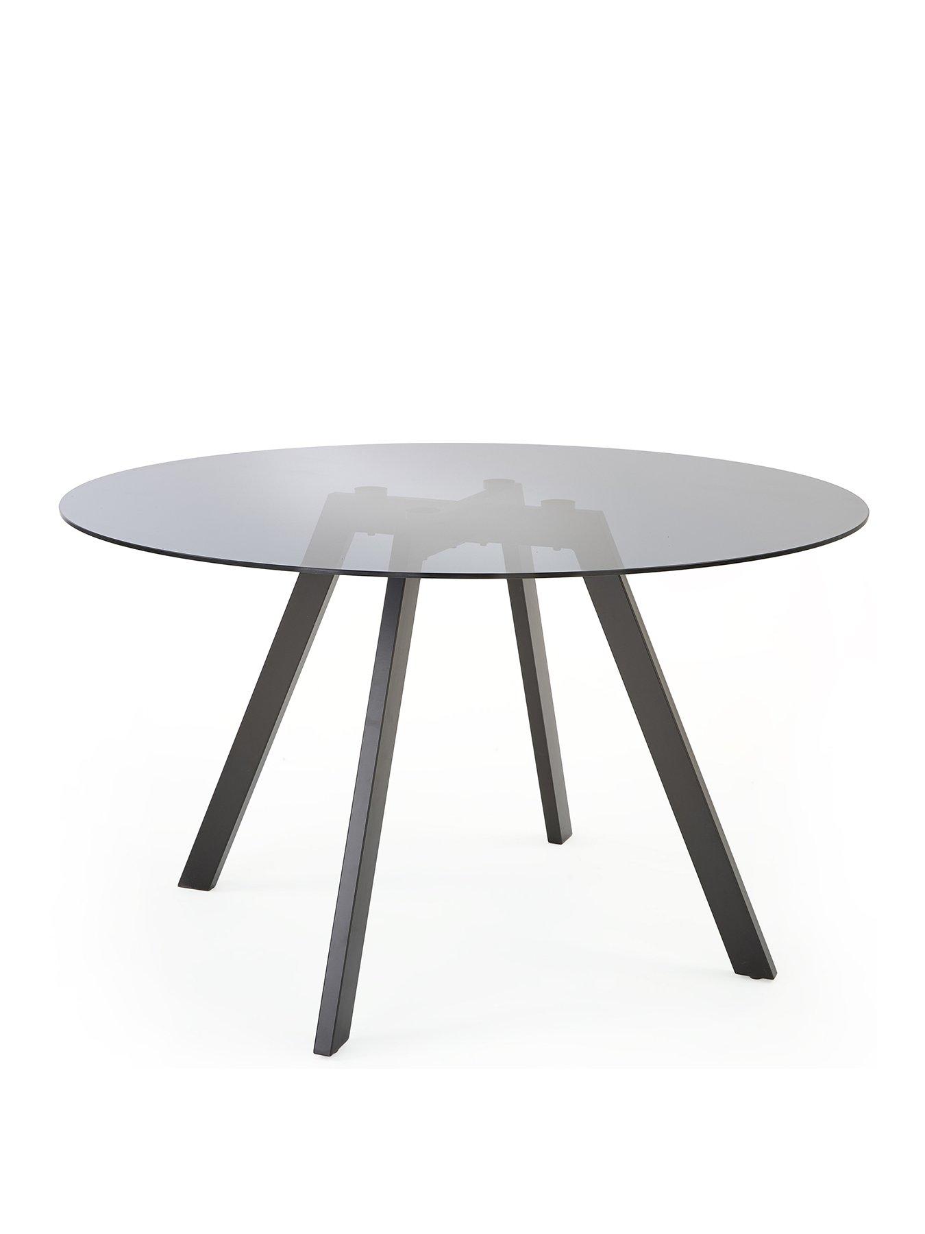 Image 3 of 7 of The Very Collection Marlow 130 cm Black Round Dining Table +&nbsp;6 Marlow Rust Chairs