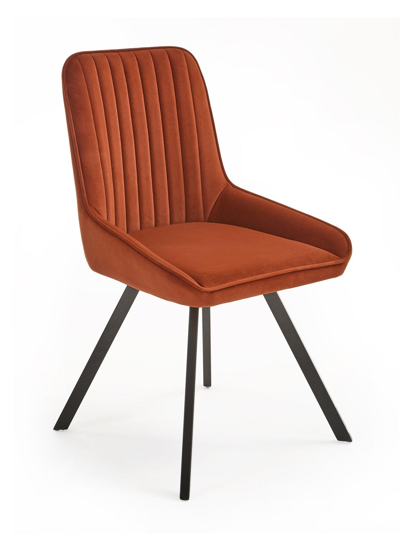 Image 4 of 7 of The Very Collection Marlow 130 cm Black Round Dining Table +&nbsp;6 Marlow Rust Chairs