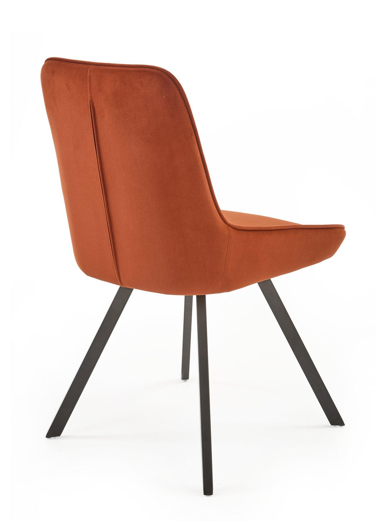 Image 7 of 7 of The Very Collection Marlow 130 cm Black Round Dining Table +&nbsp;6 Marlow Rust Chairs