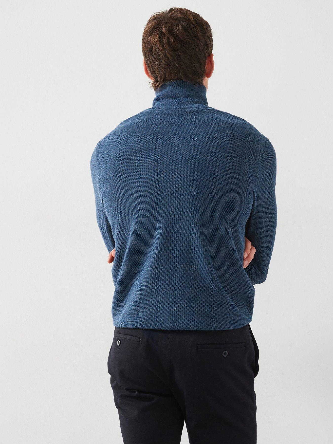 Image 2 of 6 of Mango Tenp Smart Long Sleeved Smart Knitted Jumper - Dark Blue