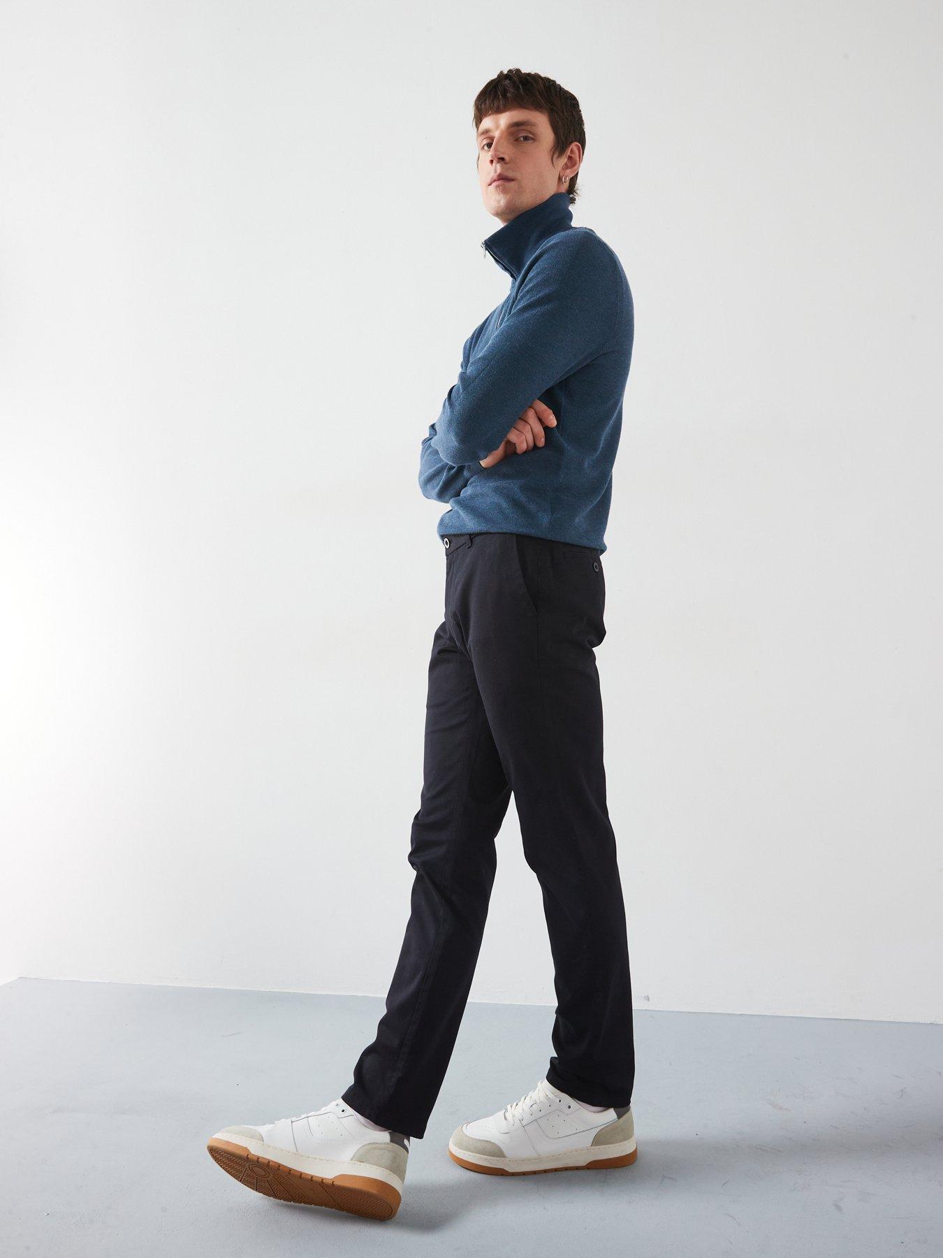 Image 3 of 6 of Mango Tenp Smart Long Sleeved Smart Knitted Jumper - Dark Blue