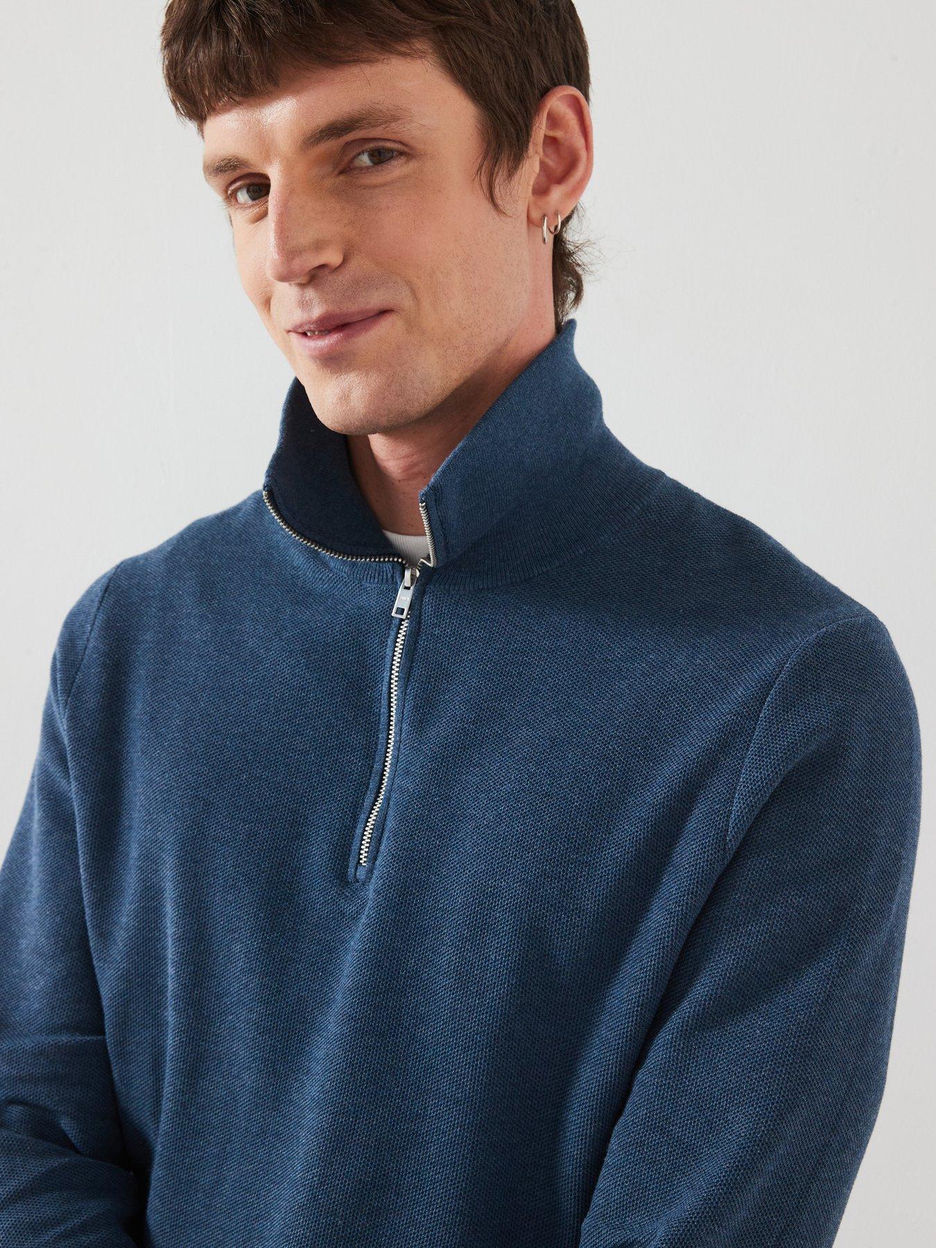 Image 4 of 6 of Mango Tenp Smart Long Sleeved Smart Knitted Jumper - Dark Blue