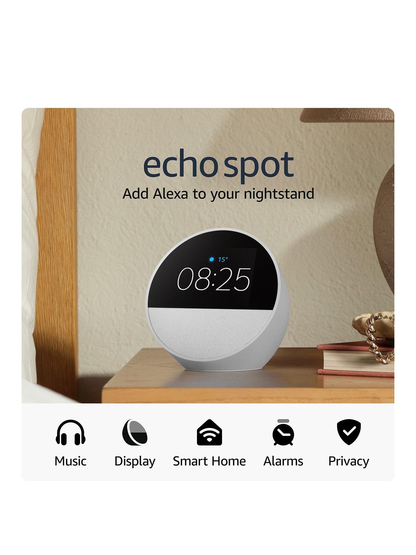 Image 2 of 7 of Amazon Amazon Echo Spot Alarm Clock with Alexa - 2 Pack, White