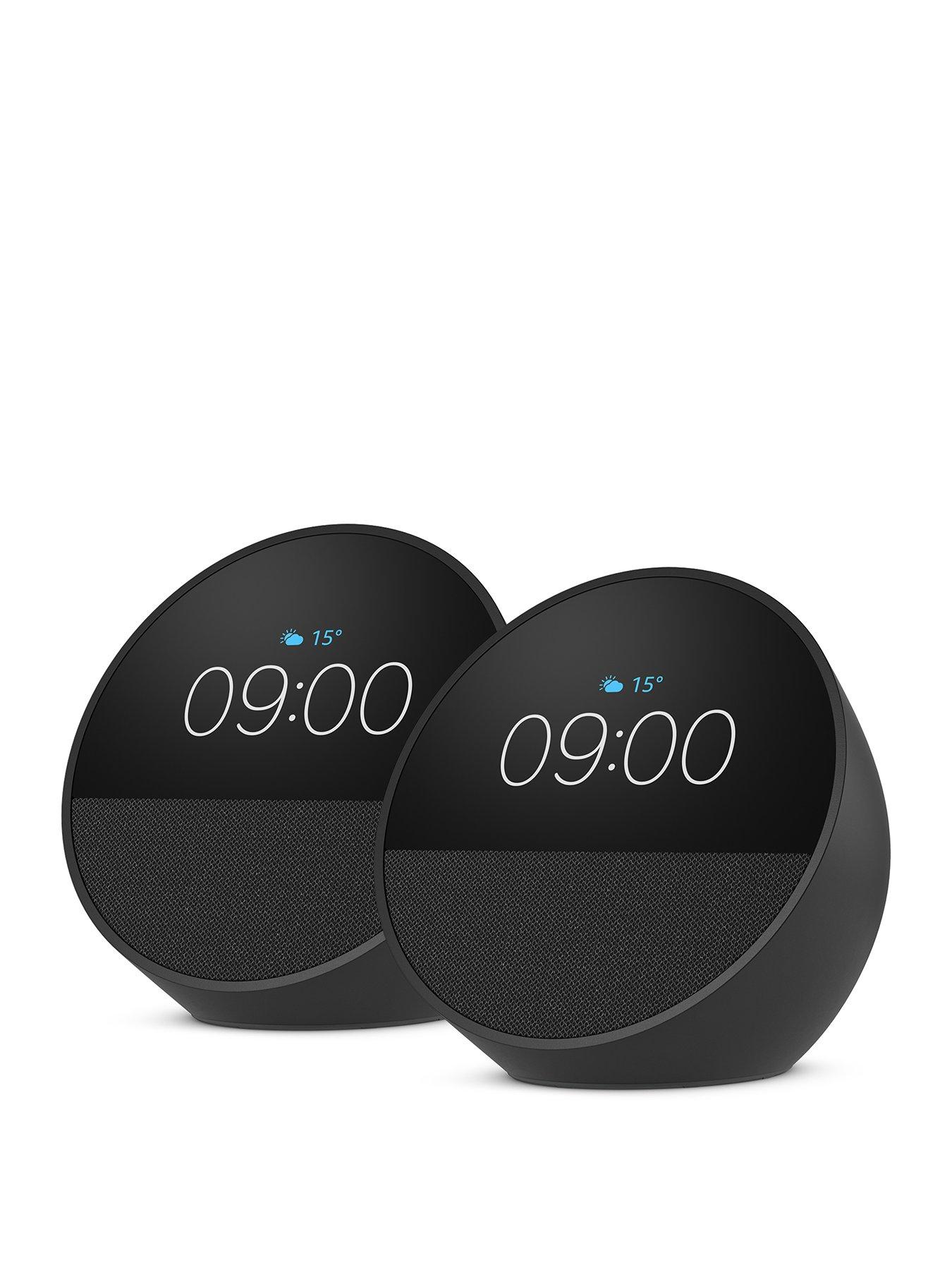 Image of Amazon Amazon Echo Spot Alarm Clock with Alexa - 2 Pack, Black