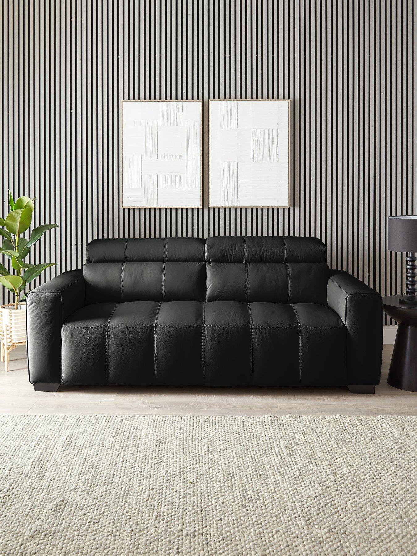 The Very Collection Cannes Italian Leather 3 Seater Sofa