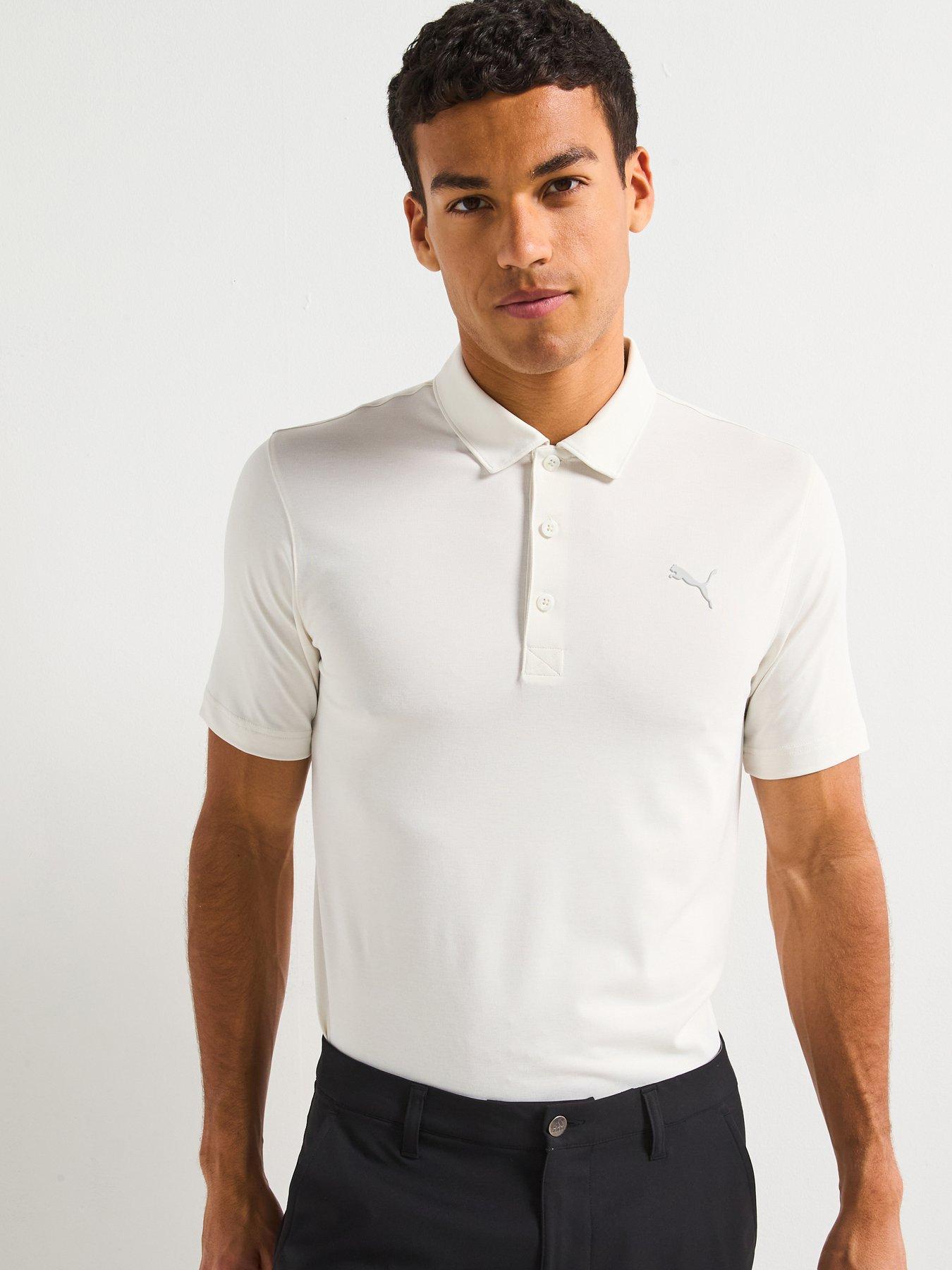 Puma Mens Golf Icon Heather Polo 20 - Warm White Heather