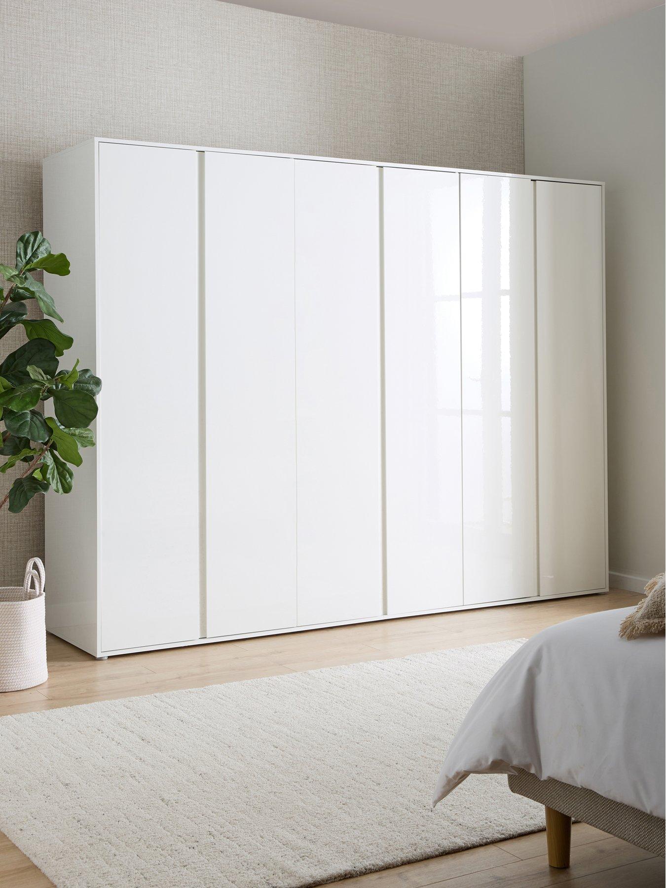 The Very Collection Layton Gloss 6 Door Wardrobe - White  - FSC® Certified