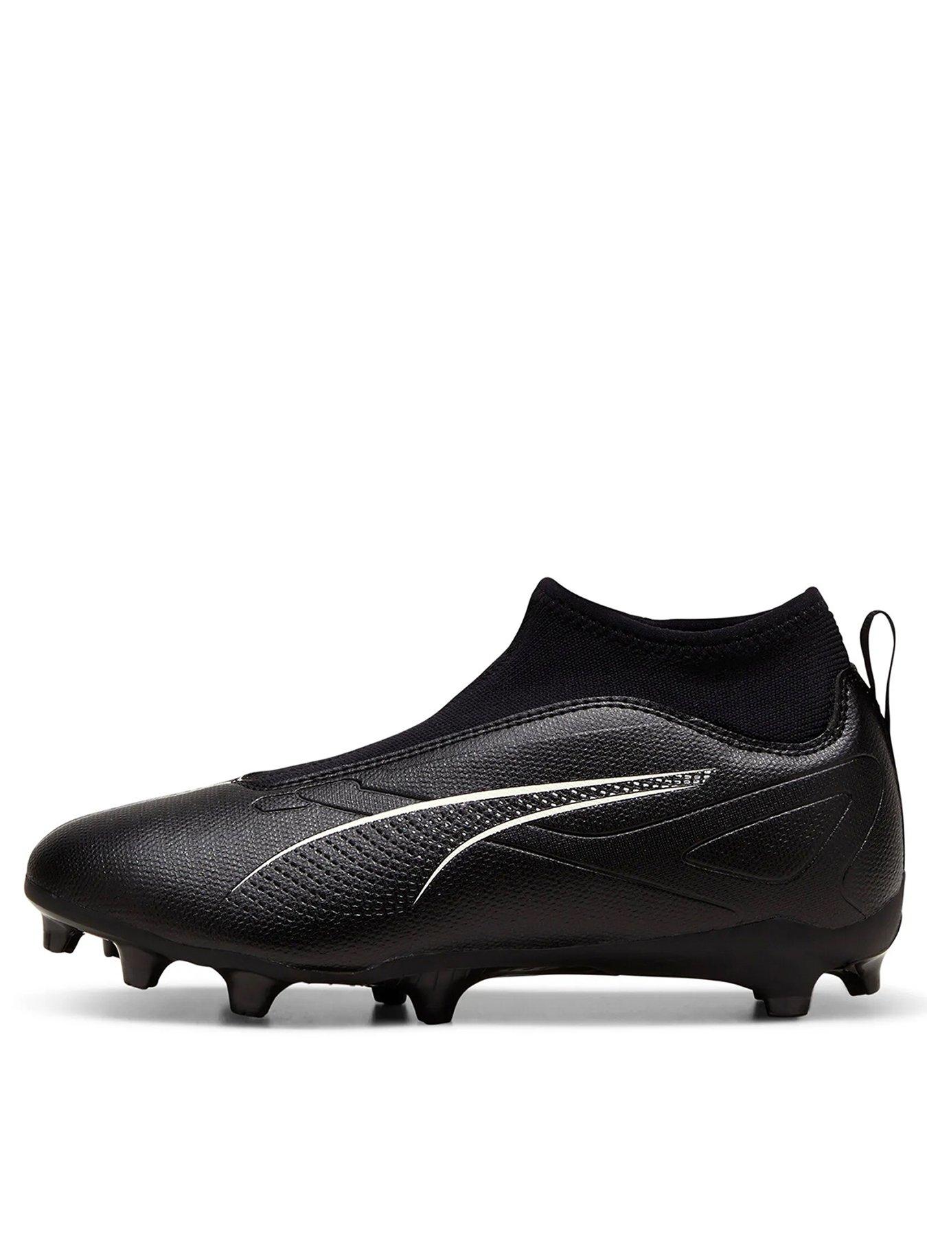 Puma Junior Ultra 5 Match Laceless Firm Ground Football Boot - Black/Yellow