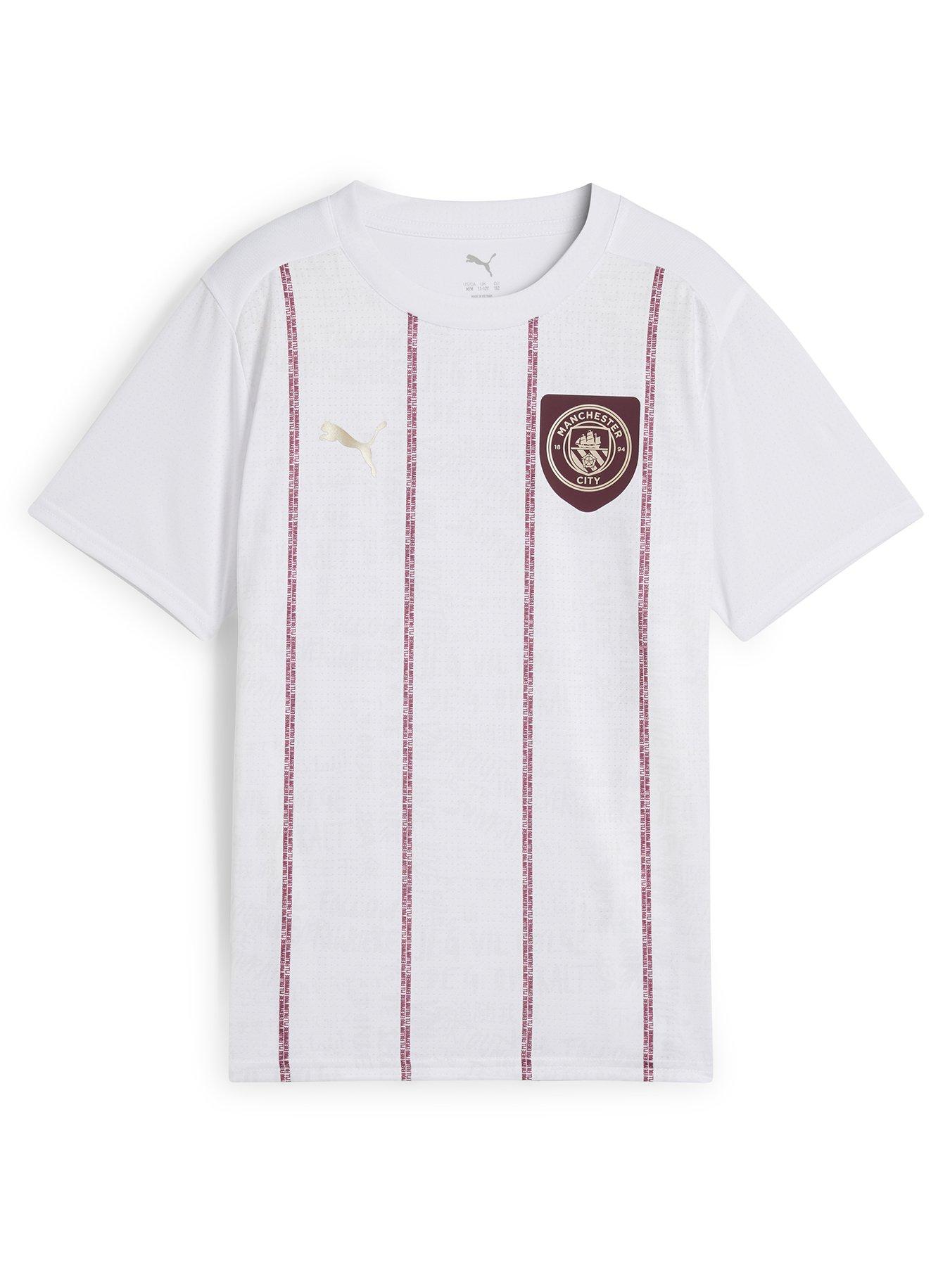 Image 1 of 3 of Puma Junior MCFC Prematch Short Sleeve Jersey - White