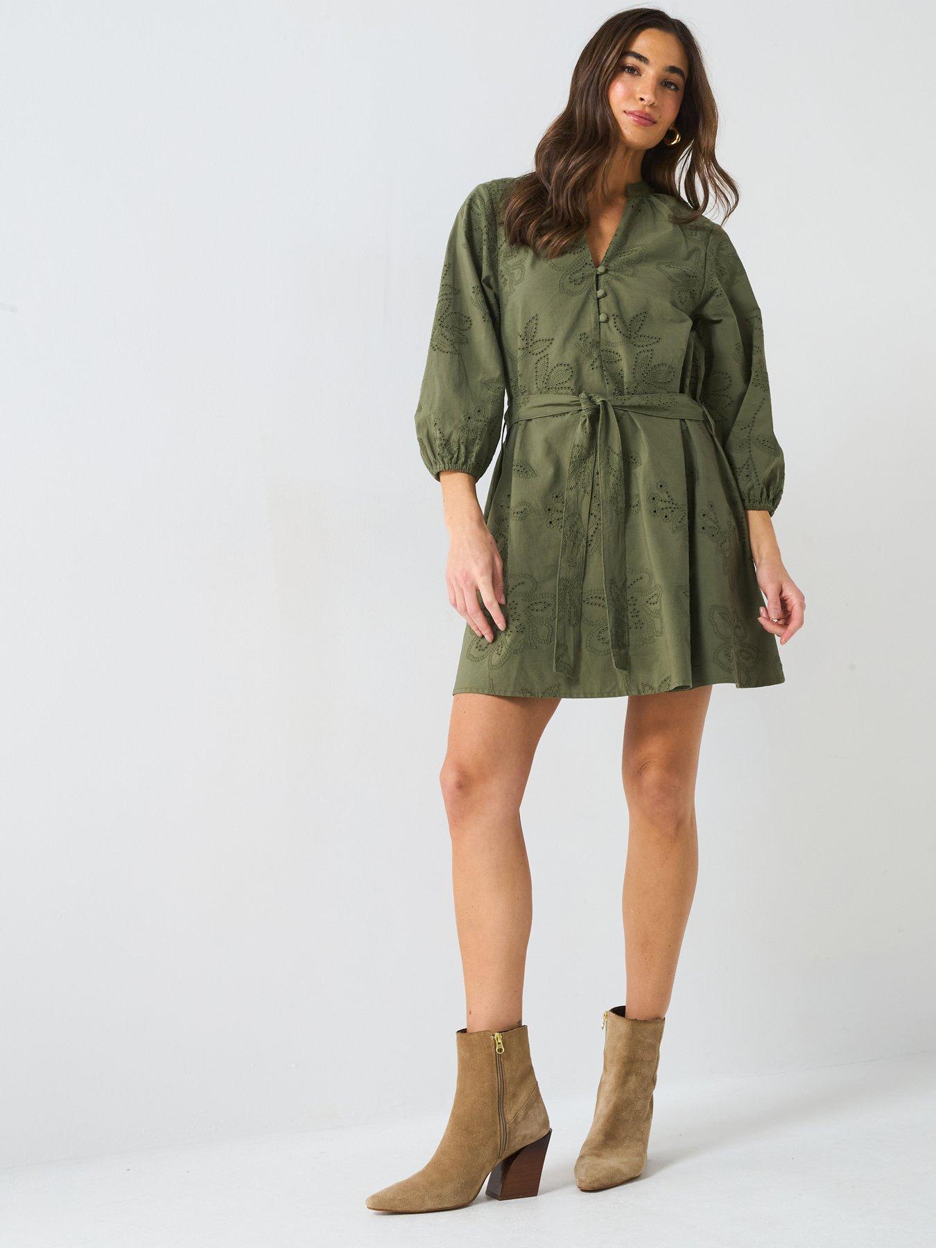 v-by-very-broderie-mini-dress-olive-khakiback