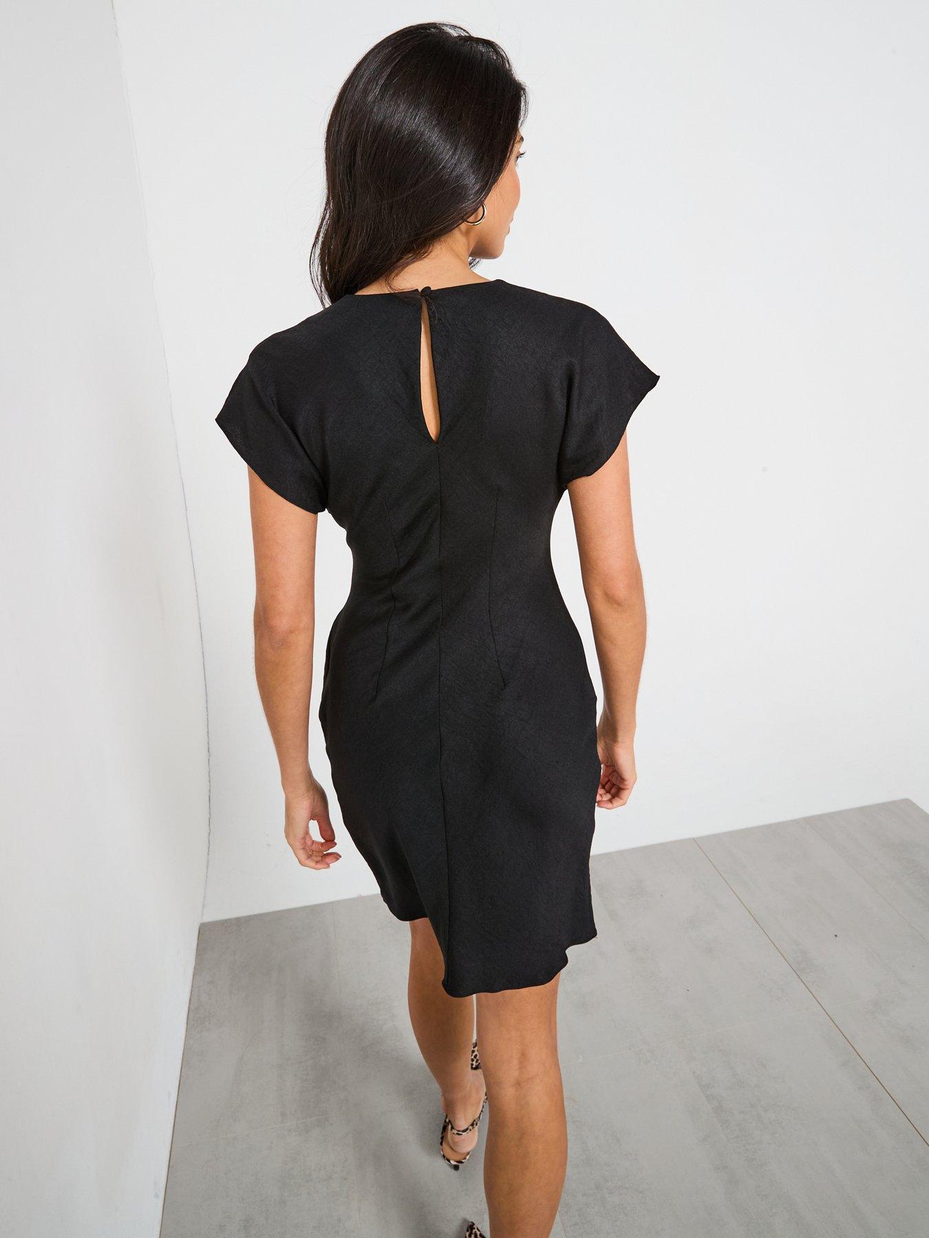 v-by-very-draped-textured-mini-dress-blackstillFront