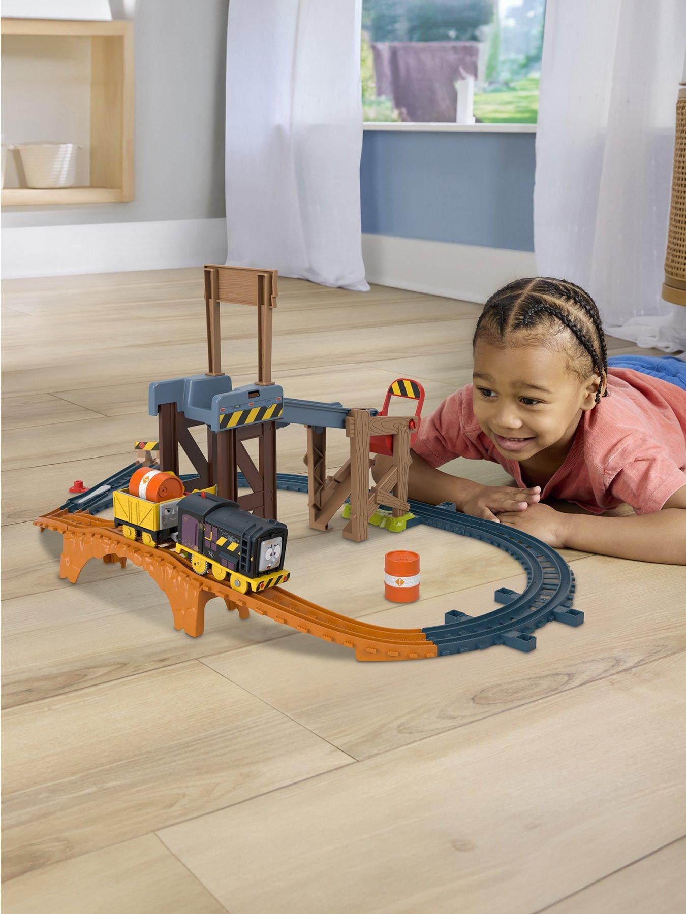 undefined Diesel's Lift  &  Load Construction Set, Motorized Toy Train with Track  &  Cargo