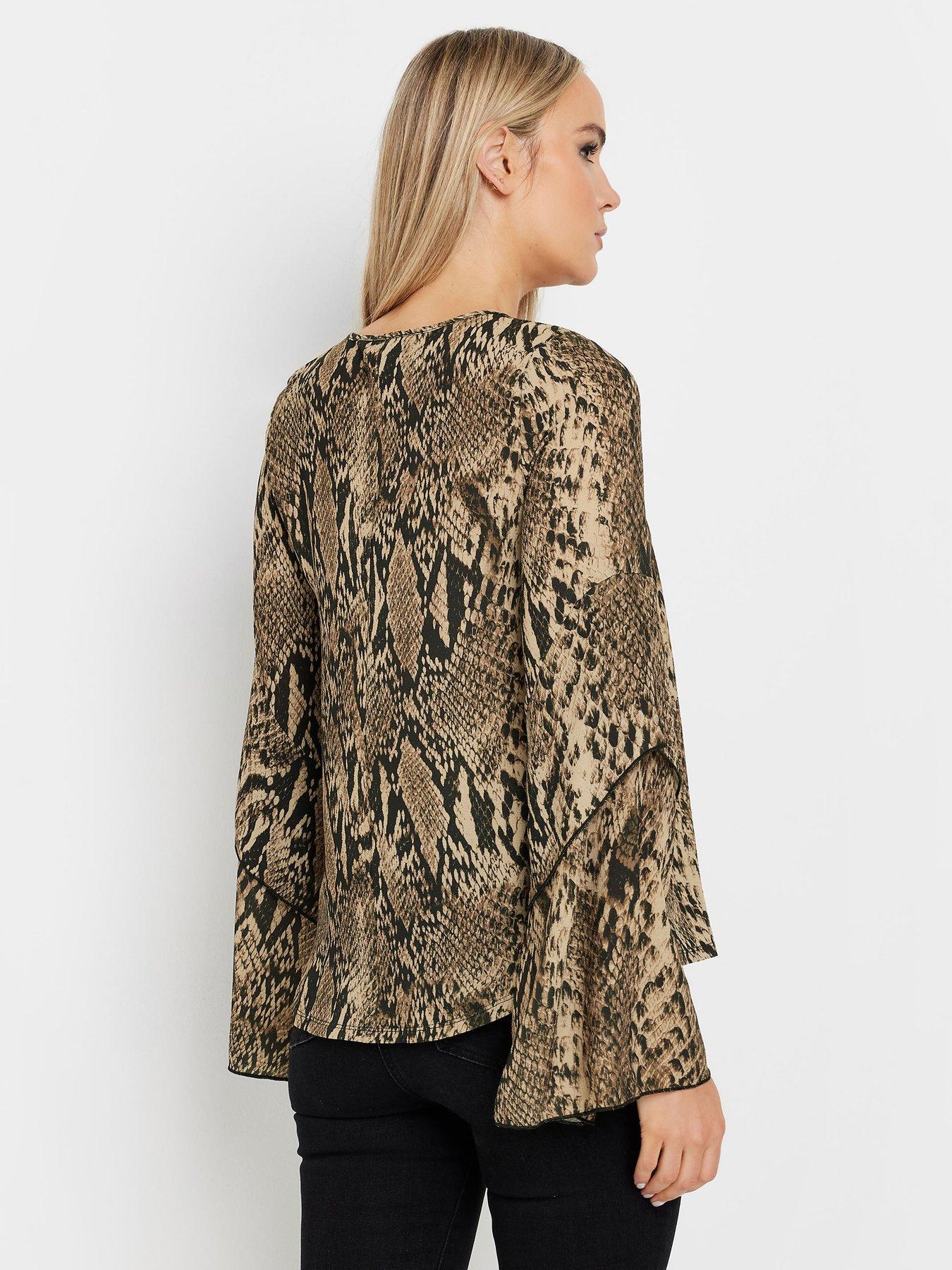 long-tall-sally-snake-frill-sleeve-blouse-naturalstillFront