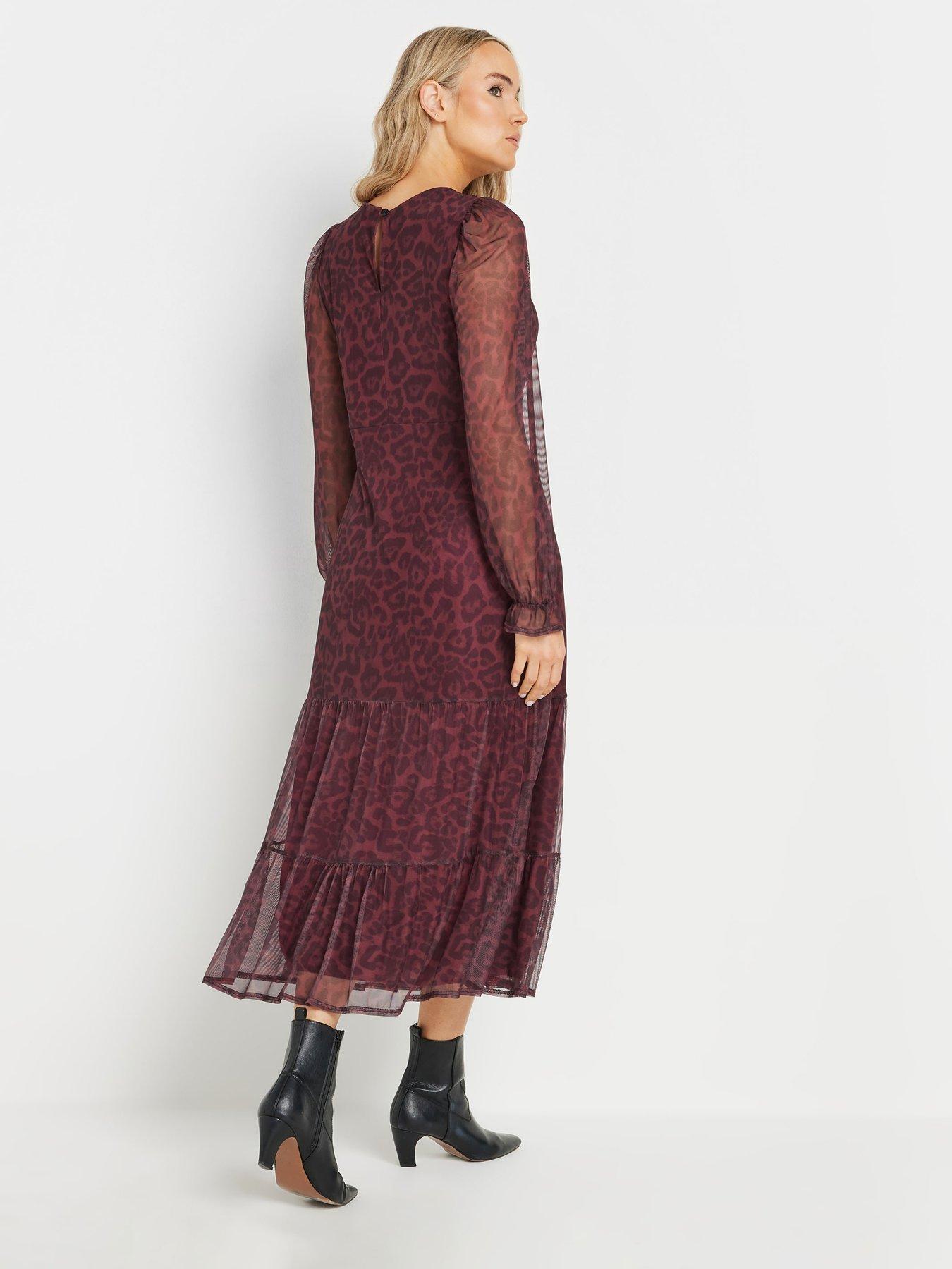 long-tall-sally-animal-mesh-tiered-dress-naturalstillFront