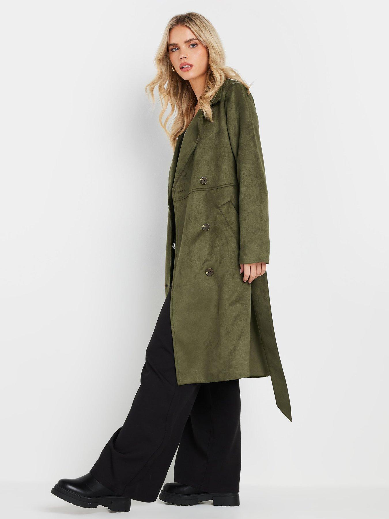 pixiegirl-petite-suedette-trench-coat-green