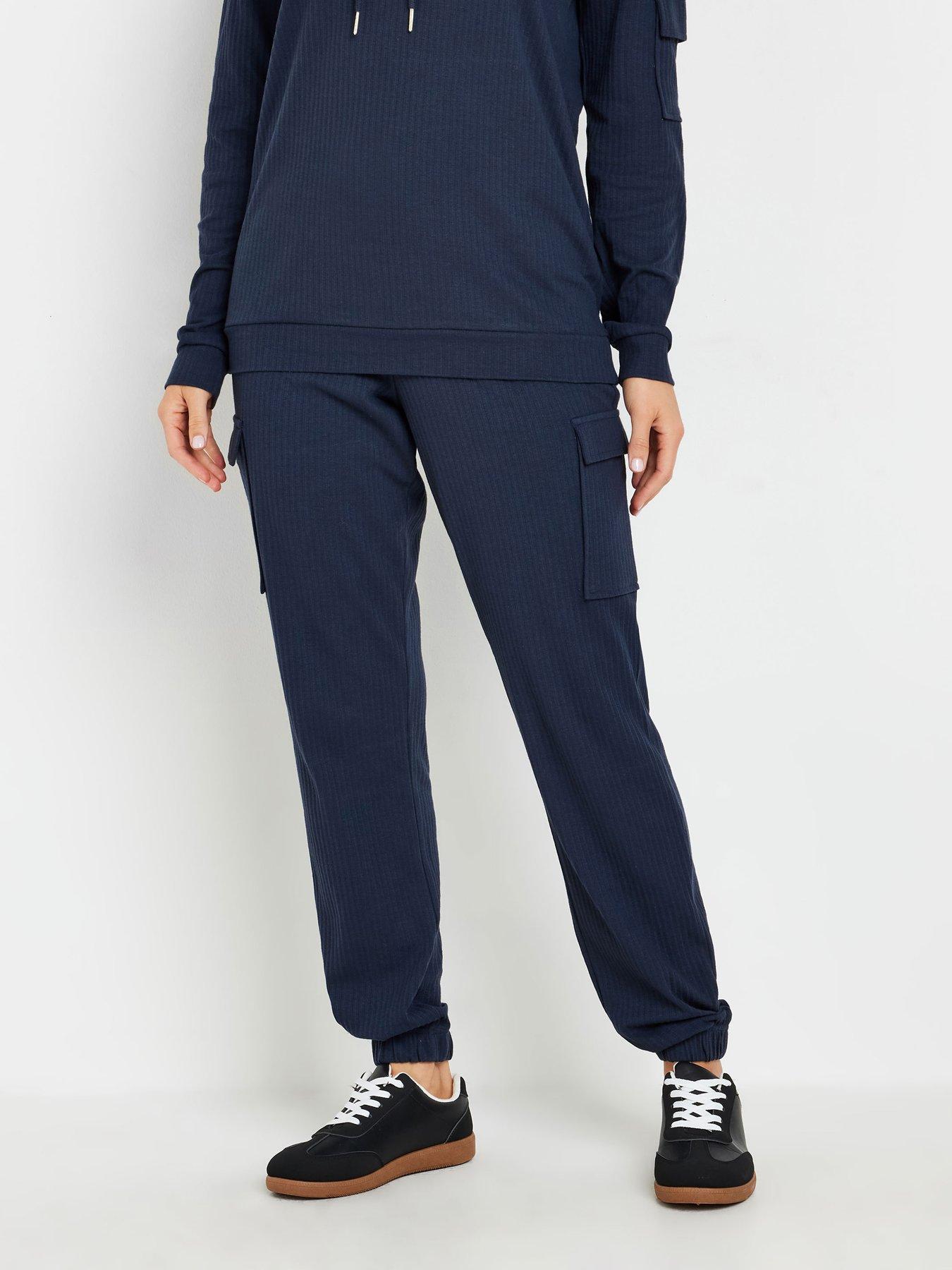 Long Tall Sally Tall Ribbed Cargo Jogger - Blue